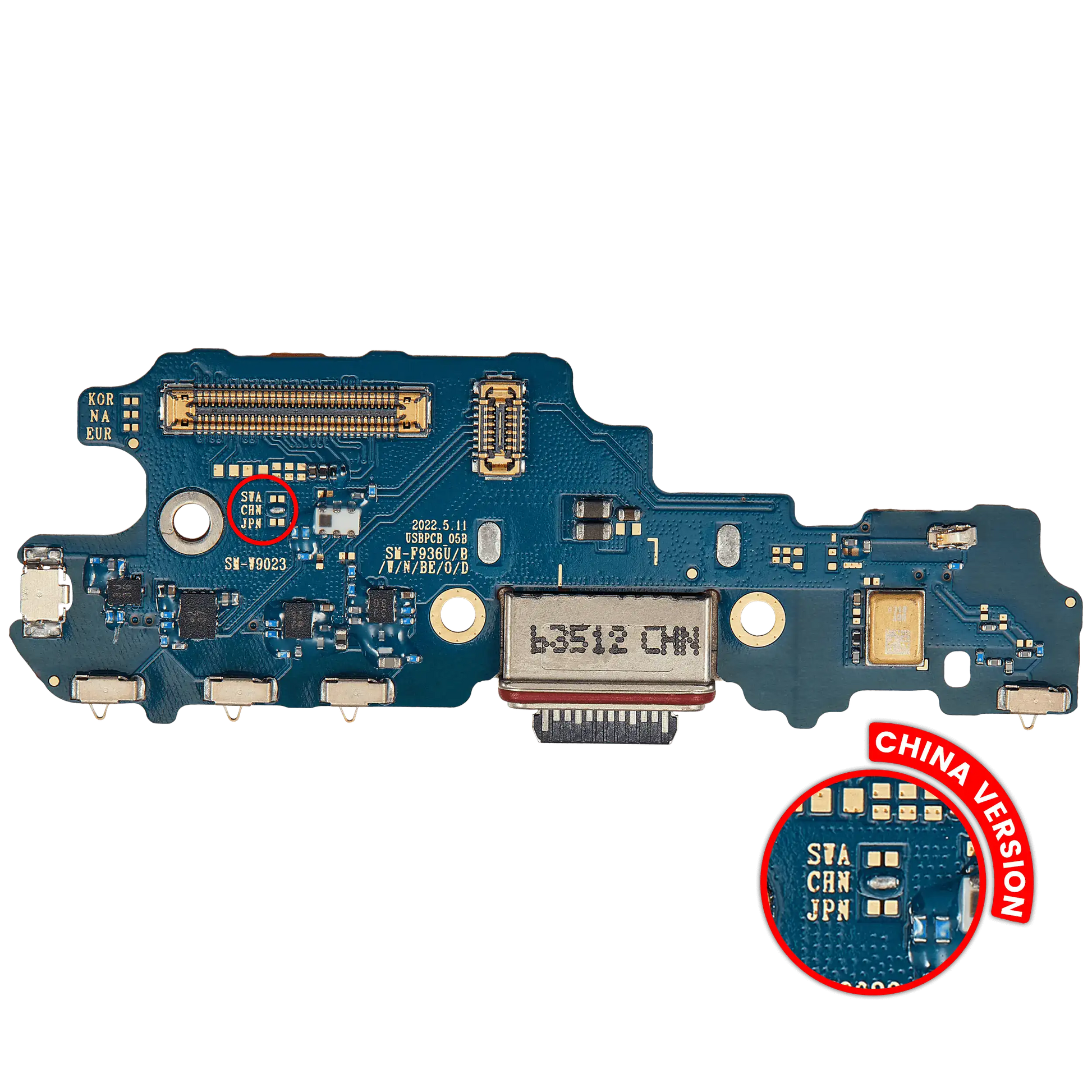 Charging Port Board For Samsung Galaxy Z Fold 4 (F9360) (China Version) (Premium) clear view