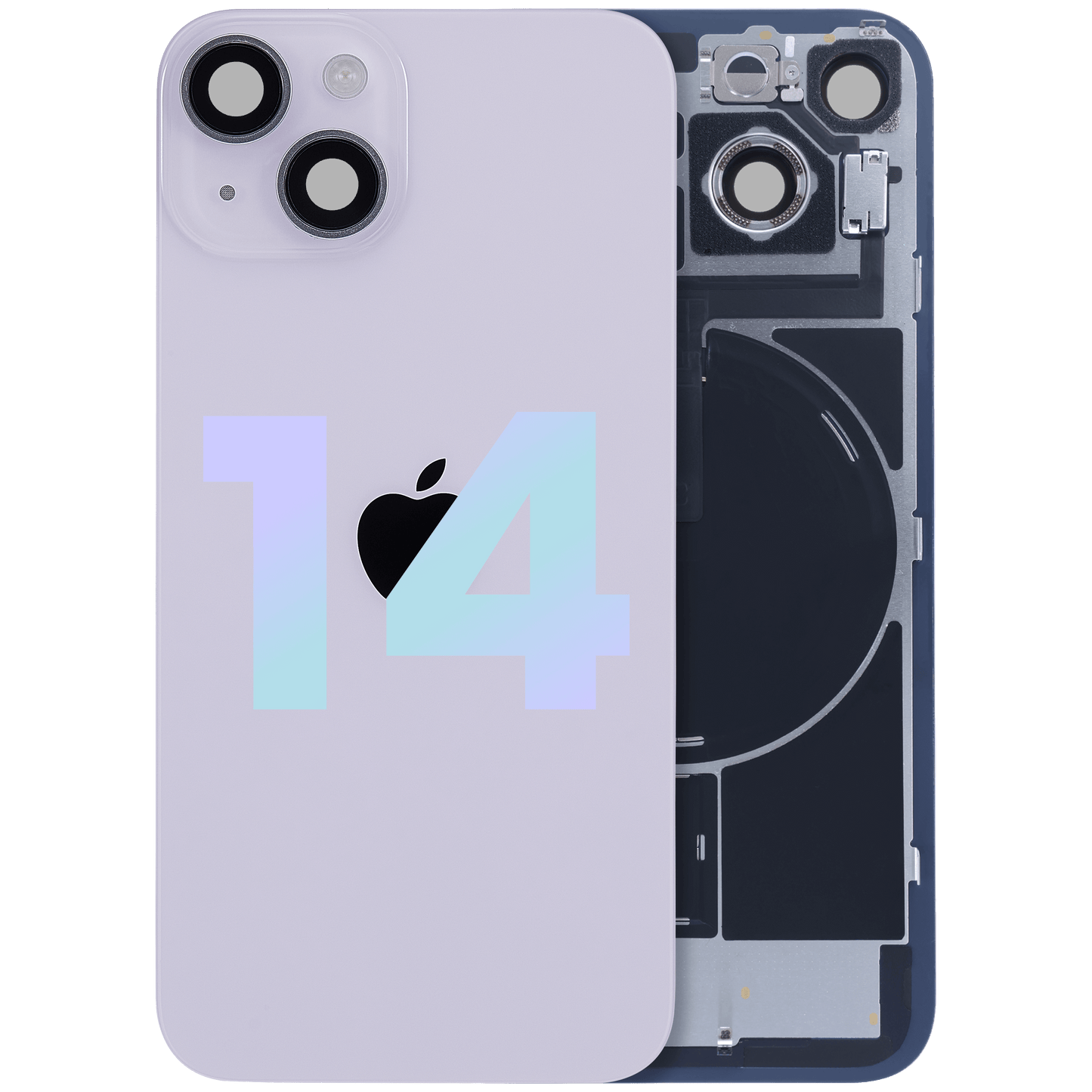 Back Glass w/ MagSafe Magnet & NFC & Flashlight Flex For iPhone 14 (Service Pack) (Purple)