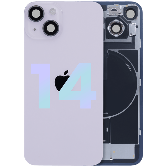 Back Glass w/ MagSafe Magnet & NFC & Flashlight Flex For iPhone 14 (Service Pack) (Purple)
