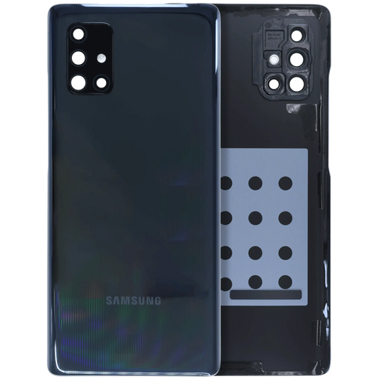 Back Cover Glass With Camera Lens Samsung Galaxy A71 5G (A716V / 2020) (Service Pack) (Prism Cube Black)