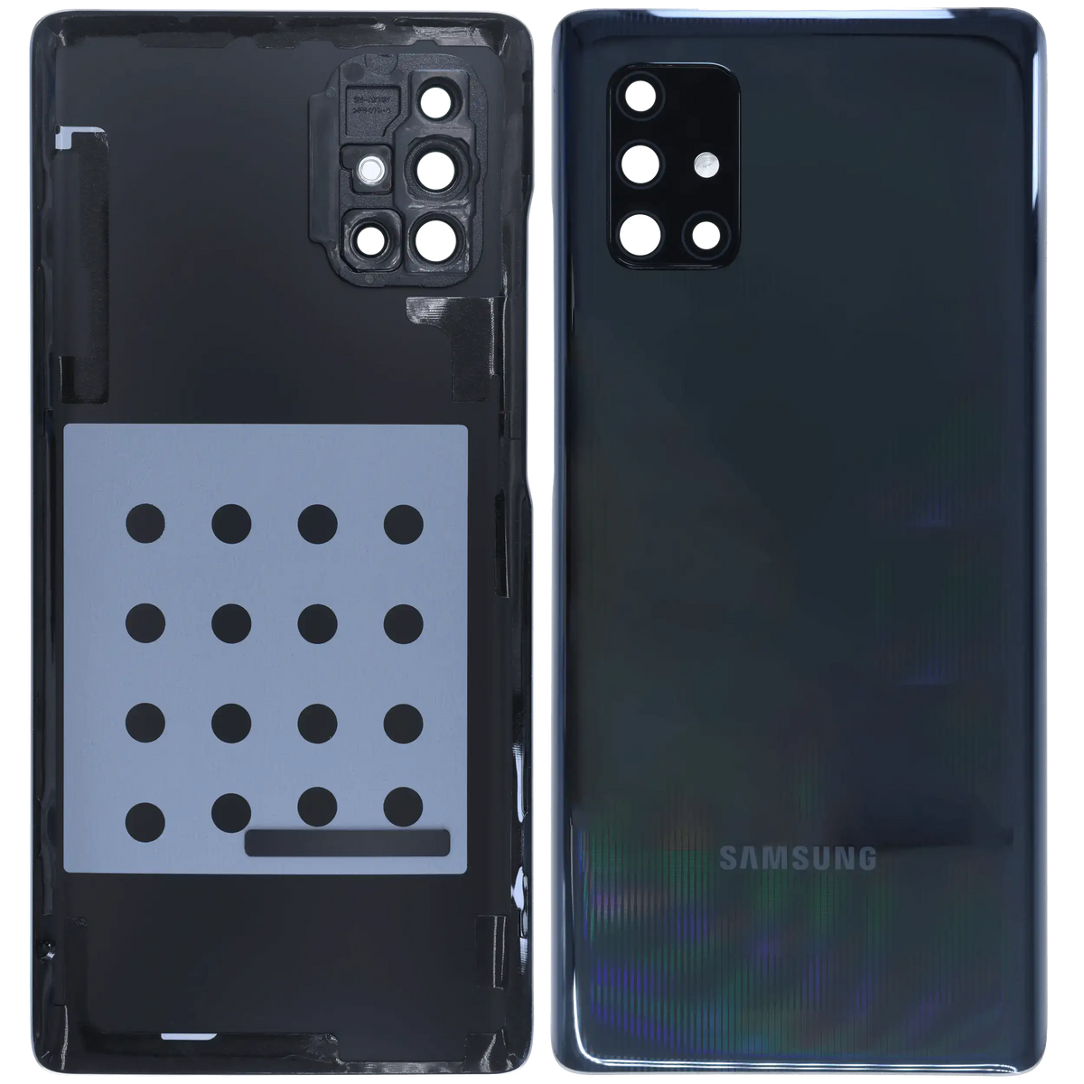Back Cover Glass With Camera Lens For Samsung Galaxy A71 5G (A716V / 2020) (Service Pack) (Prism Cube Black) - product image 6