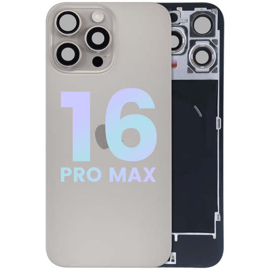 Back Glass w/ MagSafe Magnet & NFC & Flashlight Flex For iPhone 16 Pro Max (Service Pack) (Natural Titanium)