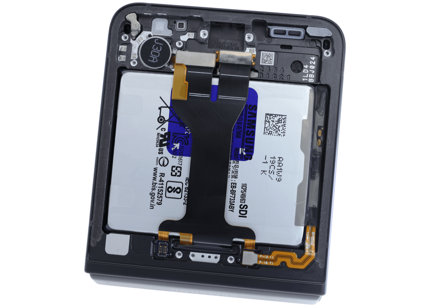 Inner OLED Assembly With Frame For Samsung Galaxy Z Flip 5 5G (US & International) (Service Pack) (Gray) - View 3 | TechDrip Canada