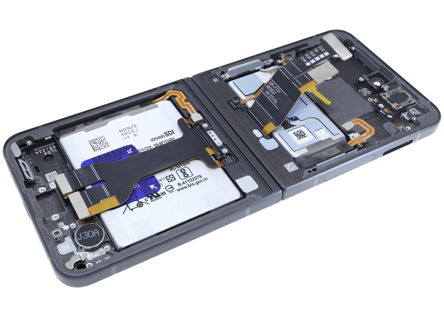 Inner OLED Assembly With Frame For Samsung Galaxy Z Flip 5 5G (US & International) (Service Pack) (Gray) - View 6 | TechDrip Canada