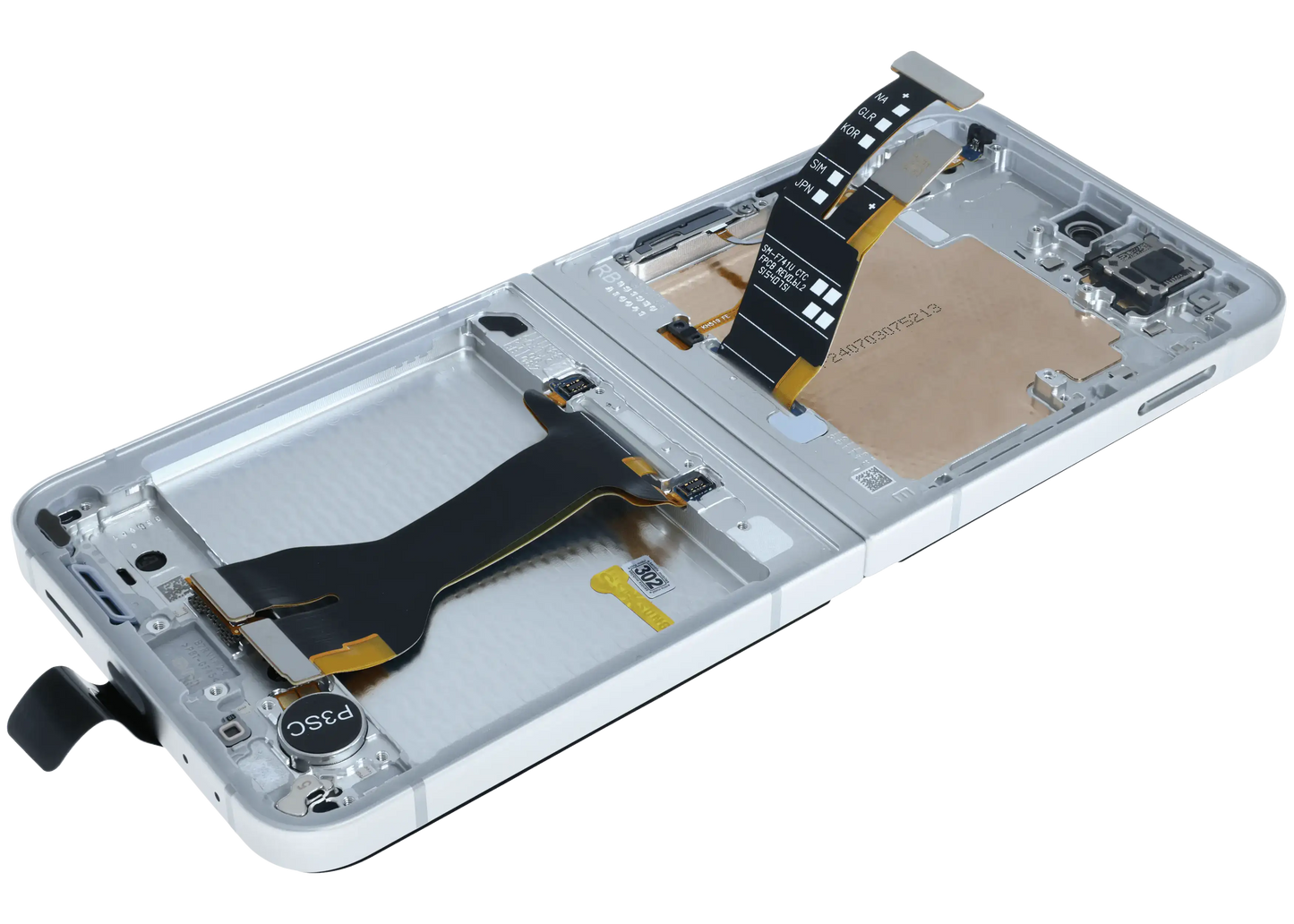 Inner OLED Assembly With Frame For Samsung Galaxy Z Flip 7 FE 5G (Service Pack) (White)