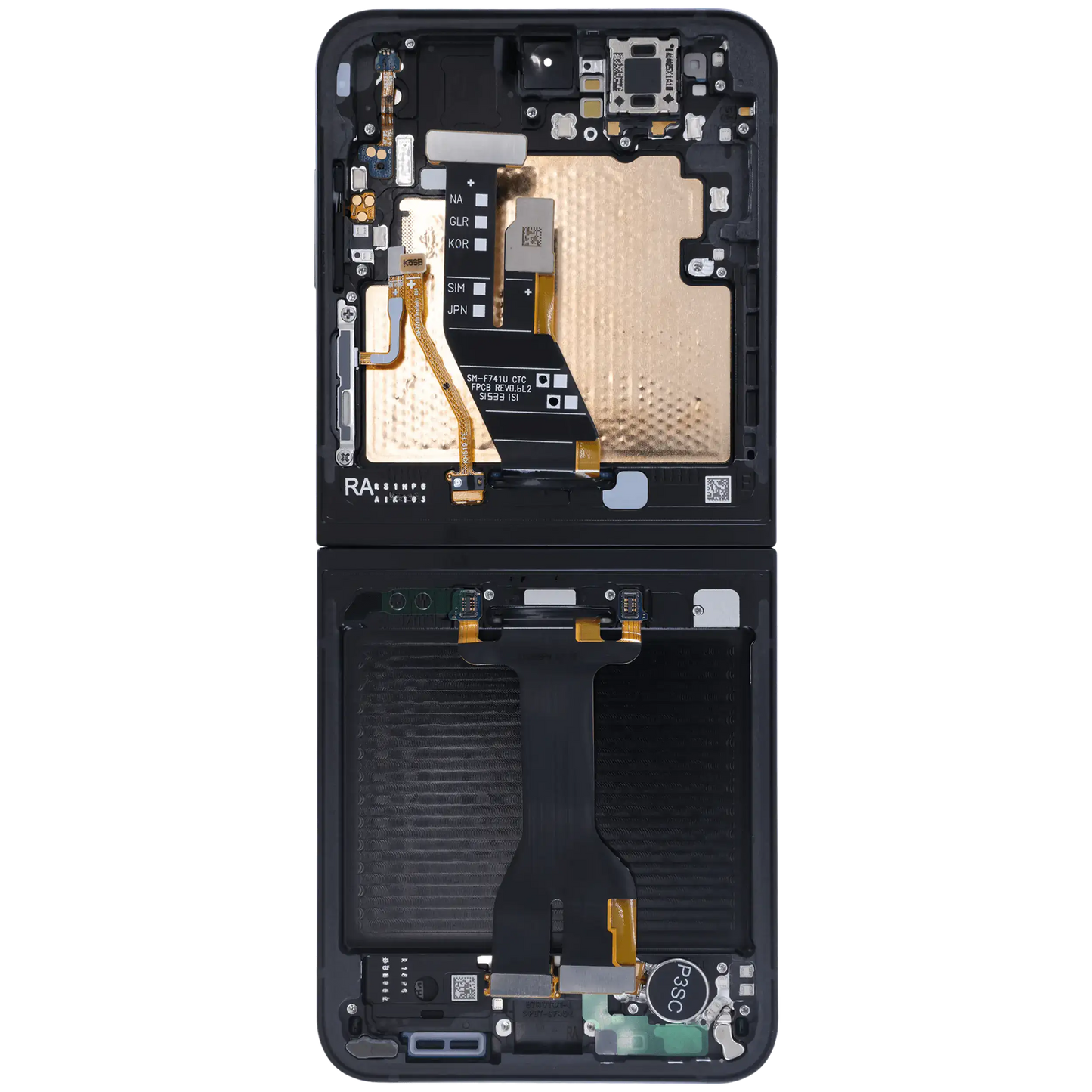 Inner OLED Assembly With Frame For Samsung Galaxy Z Flip 7 FE 5G (Service Pack) (Black)