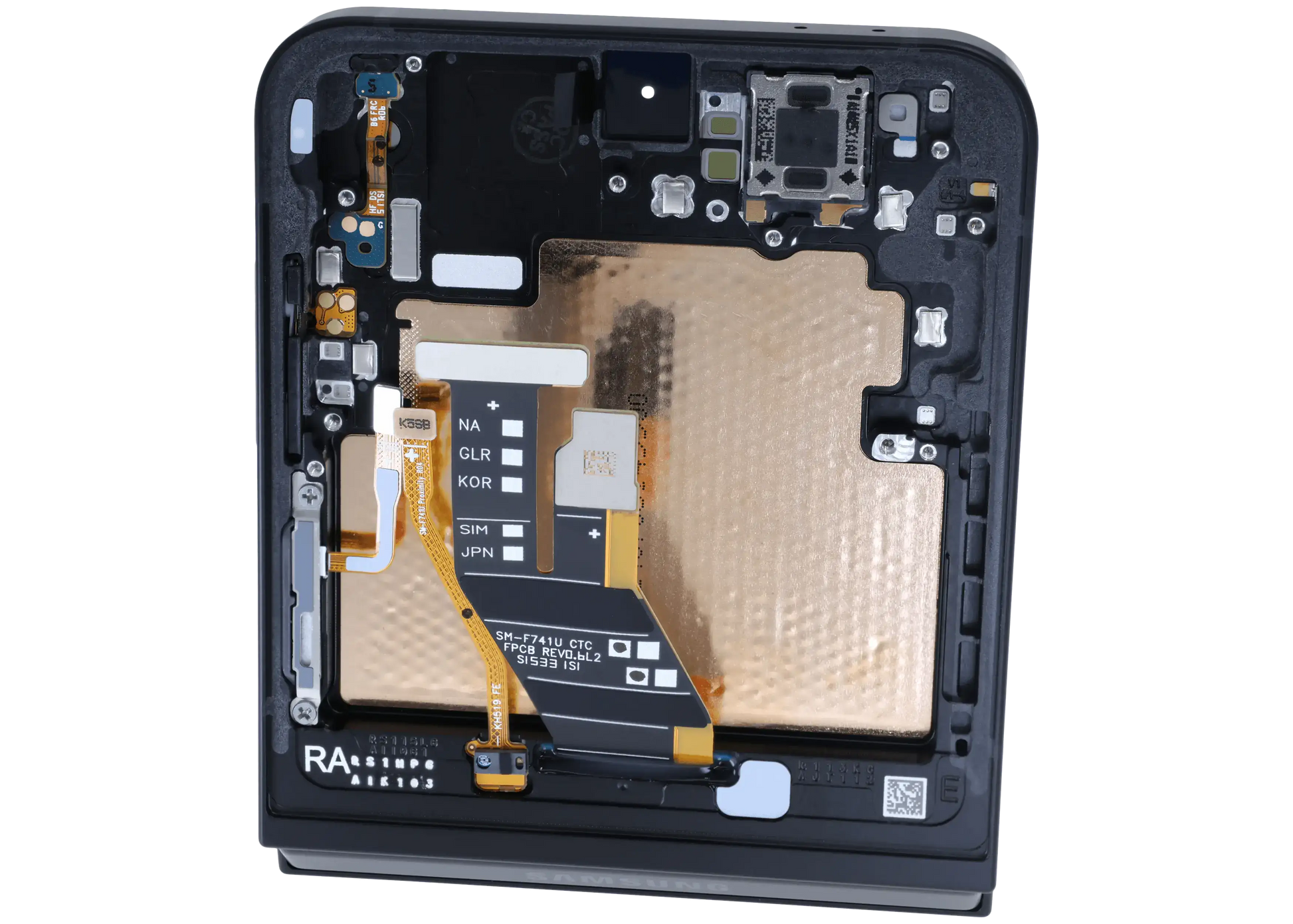 Inner OLED Assembly With Frame For Samsung Galaxy Z Flip 7 FE 5G (Service Pack) (Black)