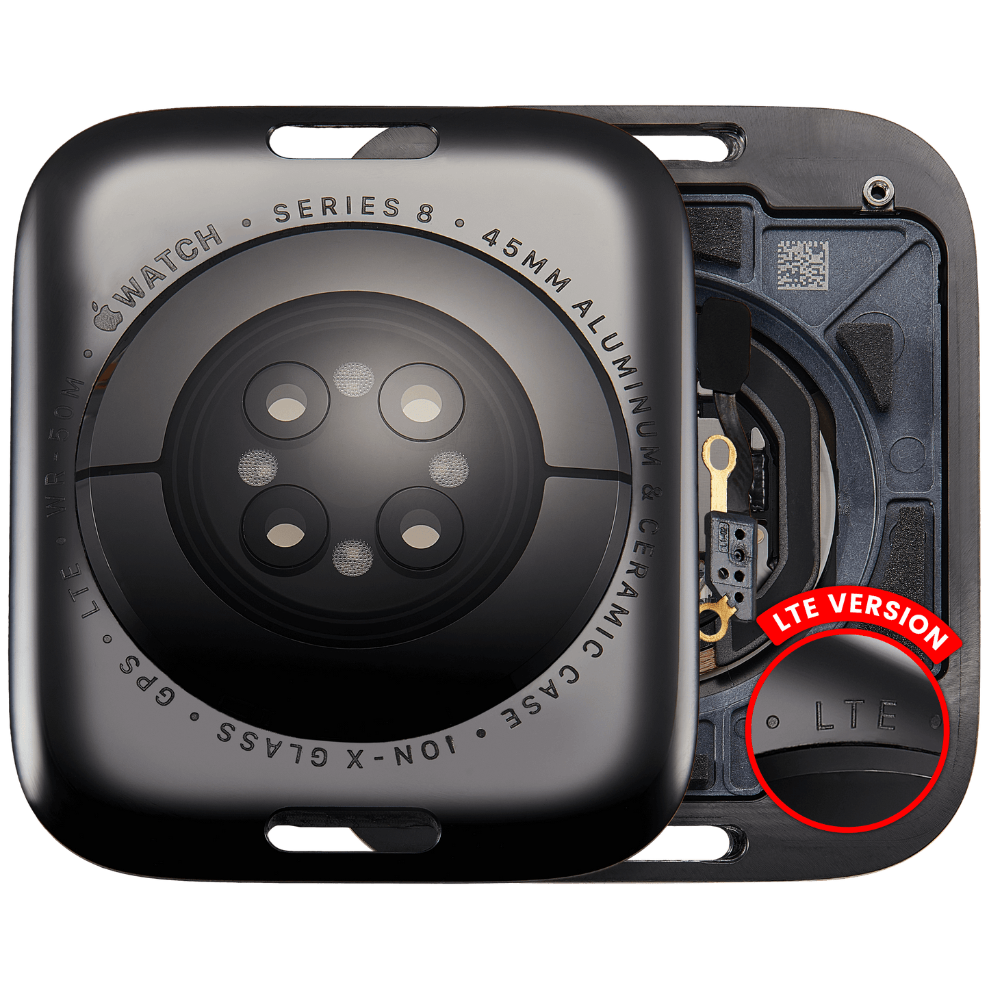 Back Cover Assembly For Watch Series 8 (45mm) (LET Version) (Aluminum / Space Black)