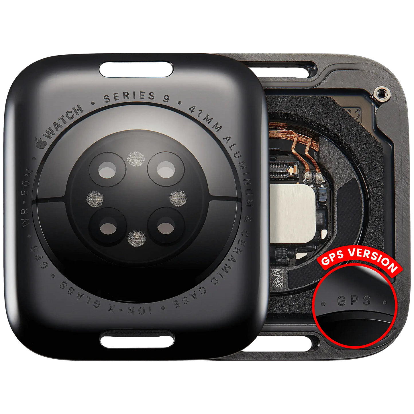 Back Cover Assembly For Watch Series 9 (41mm) (GPS Version) (Aluminum / Space Black)