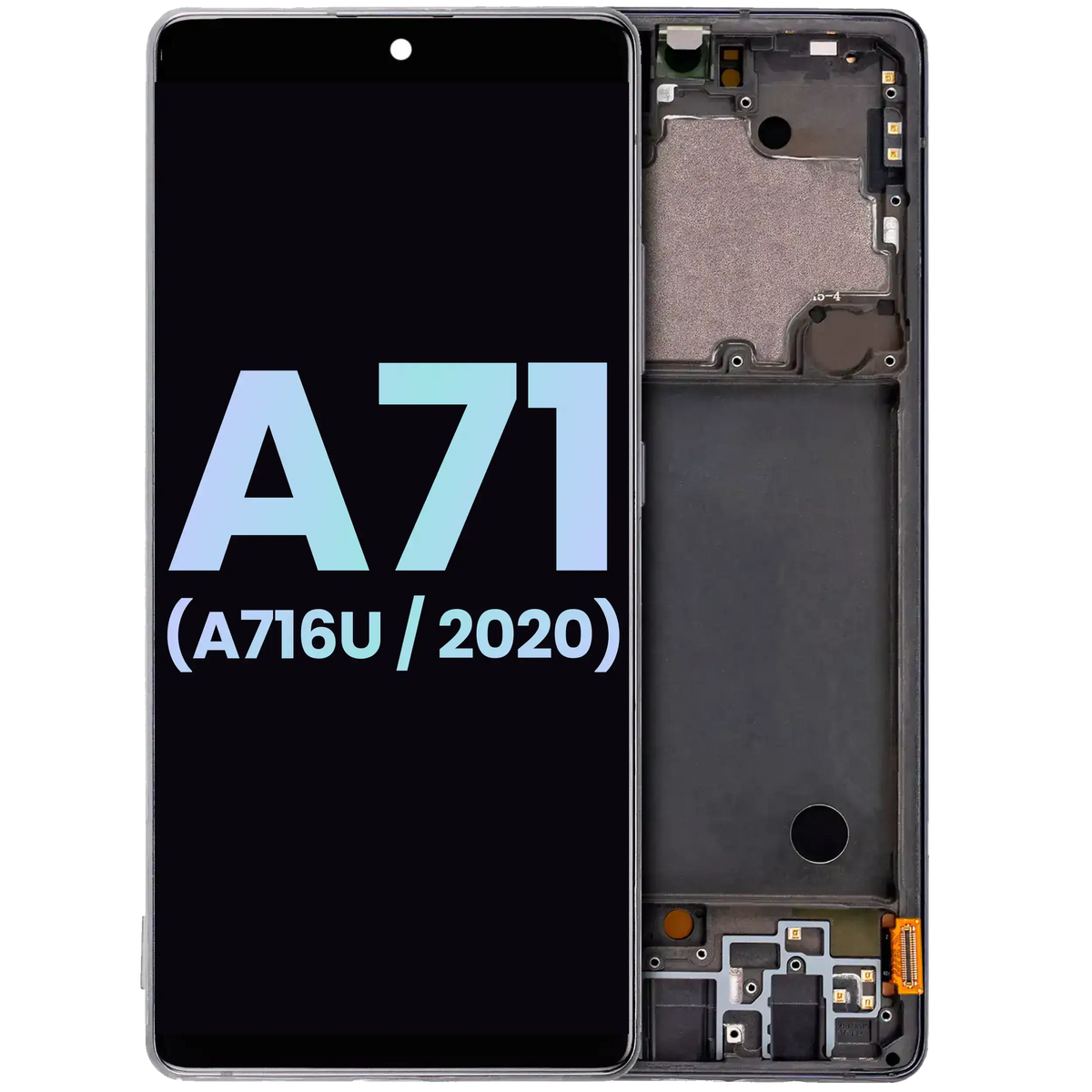 OLED Assembly With Frame For Samsung Galaxy A71 5G (A716U / 2020) (Service Pack) (Prism Cube Black) - product image 1