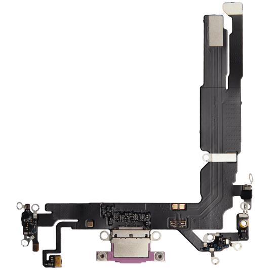 Charging Port Flex Cable For iPhone 16 (Aftermarket Plus) (Pink)