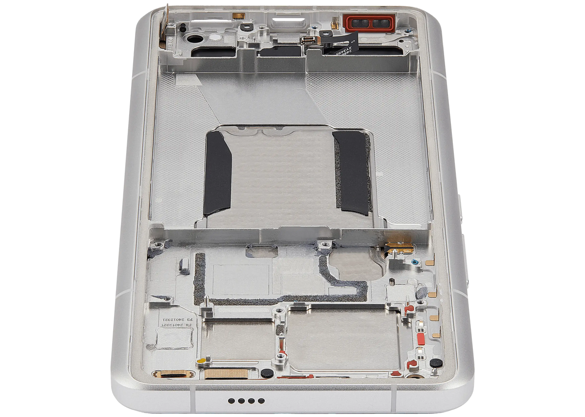 OLED Assembly With Frame For Xiaomi 14 Ultra (Refurbished) (White) – device repair component close-up – OLED Display Replacement for phone repair