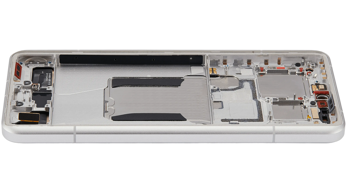 OLED Assembly With Frame For Xiaomi 14 Ultra (Refurbished) (White) – phone repair part product angle – OLED Display Replacement for phone repair