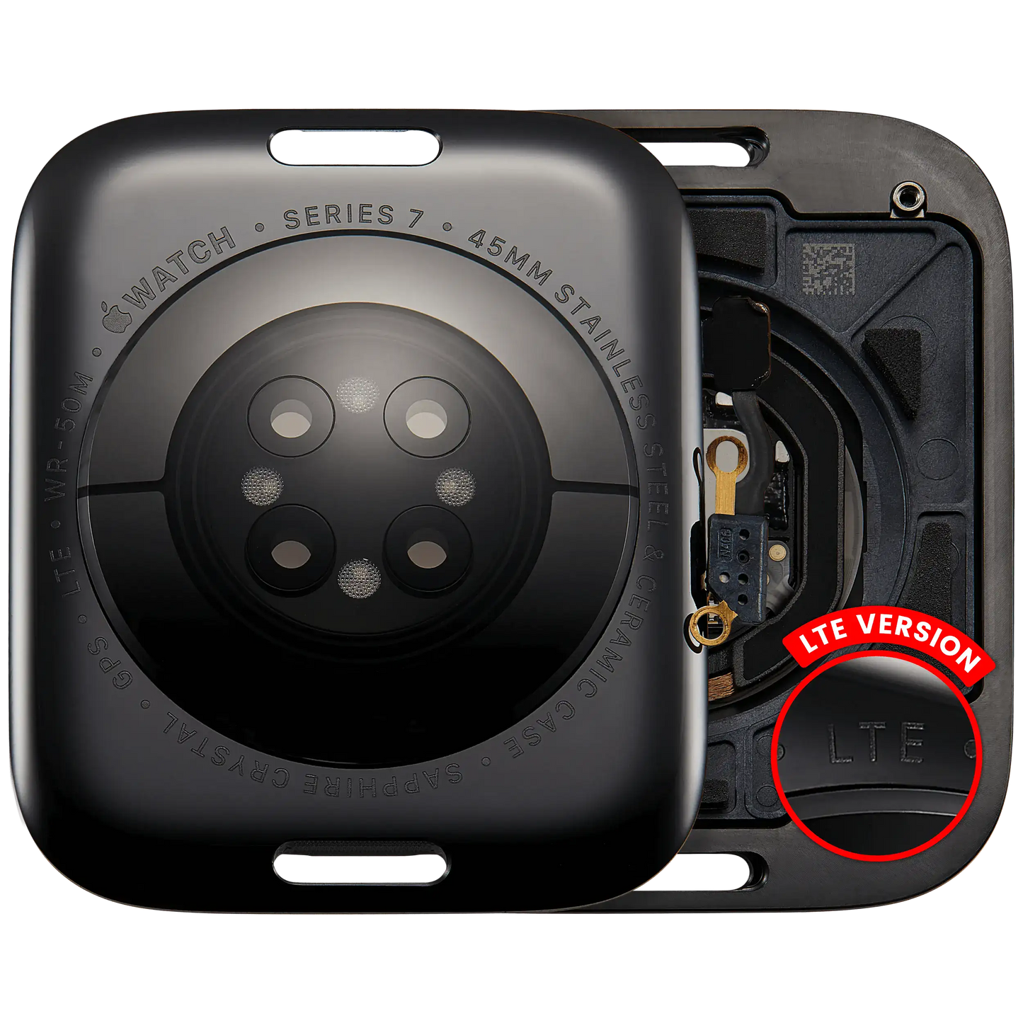 Back Cover Assembly For Watch Series 7 (45mm) (LET Version) (Stainless / Space Black)