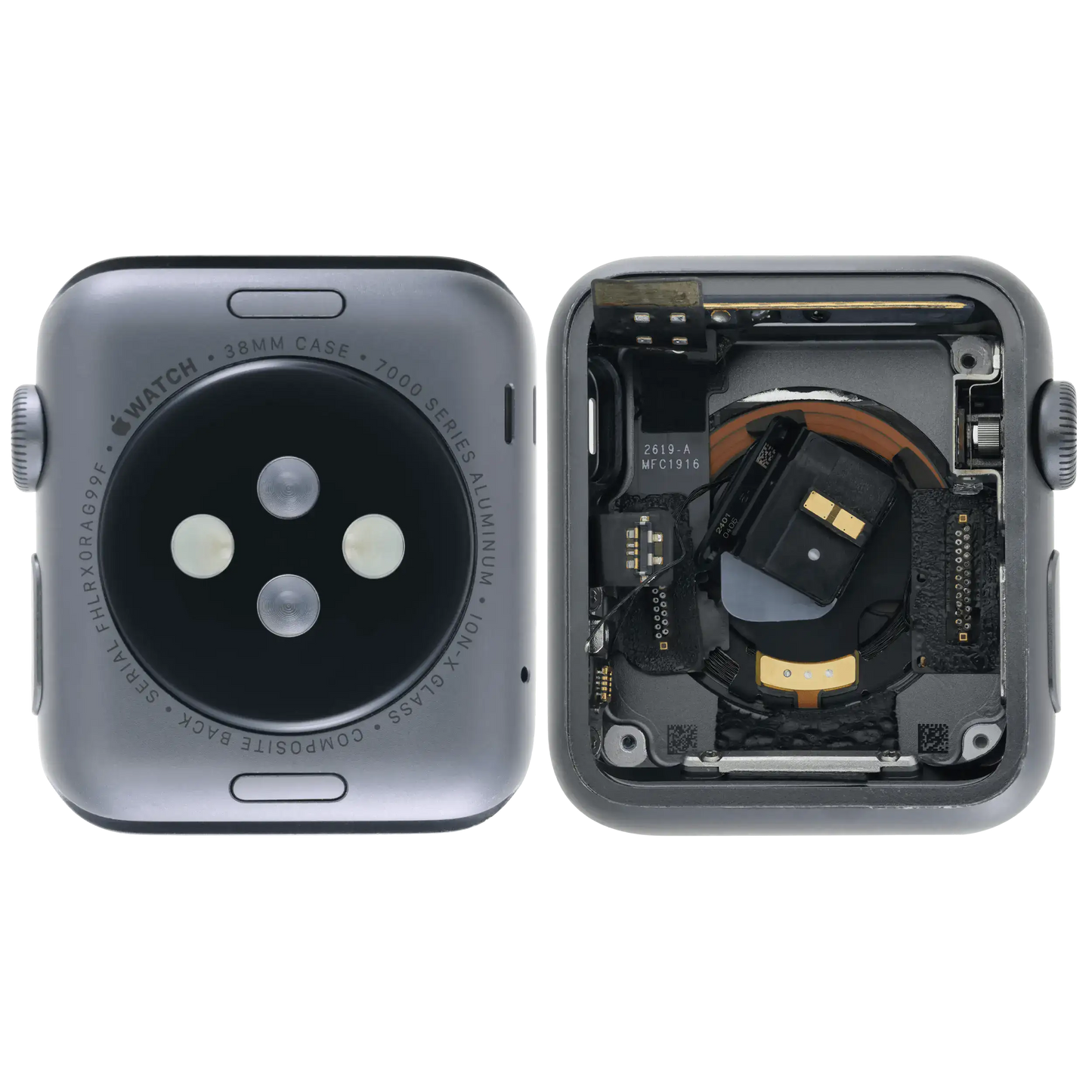 Housing Assembly Compatible For Watch Series 1 (38MM) (Used OEM Pull: Grade A) (Cellular Version) (Aluminum / Space Black)