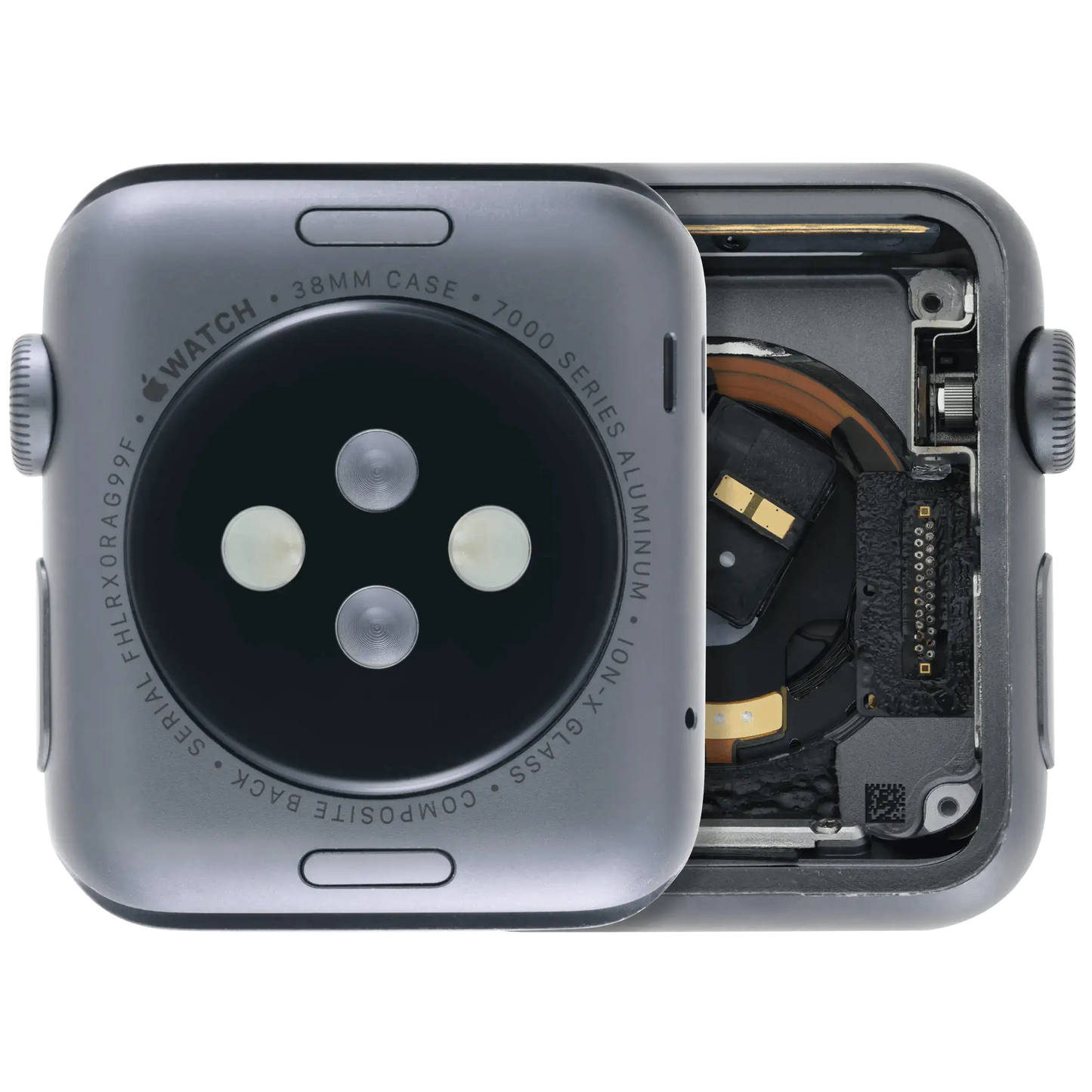 Housing Assembly Compatible For Watch Series 1 (38MM) (Used OEM Pull: Grade A) (Cellular Version) (Aluminum / Space Black)