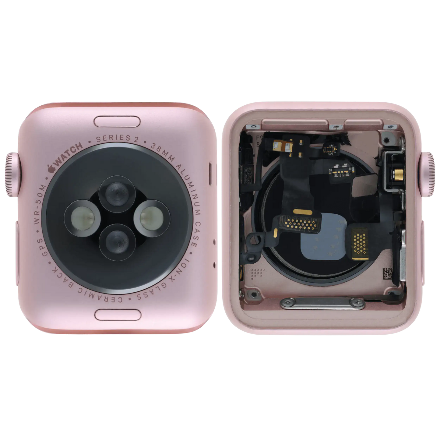 Housing Assembly Compatible For Watch Series 2 (38MM) (Used OEM Pull: Grade A) (Cellular Version) (Aluminum / Rose Gold)