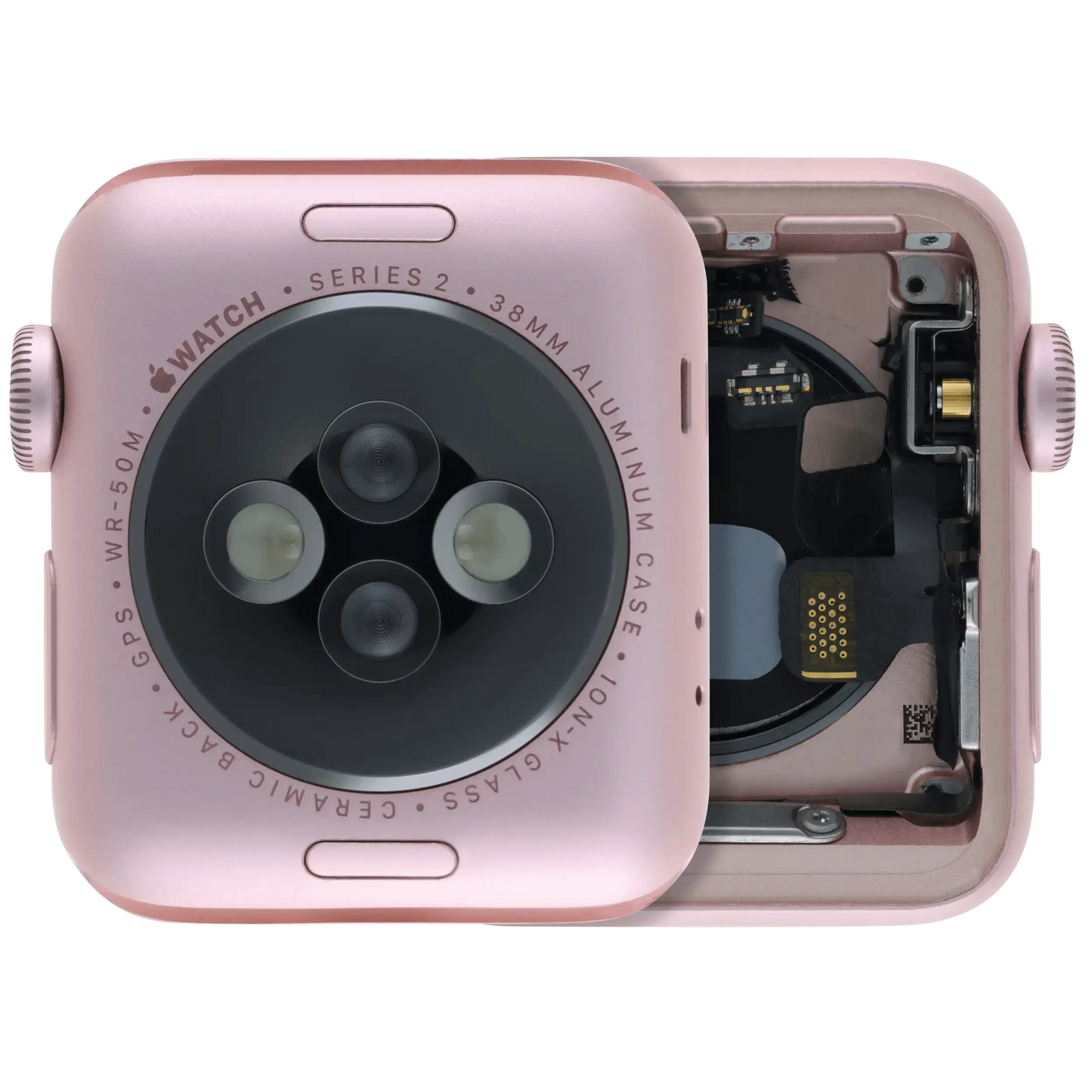 Housing Assembly Compatible For Watch Series 2 (38MM) (Used OEM Pull: Grade A) (Cellular Version) (Aluminum / Rose Gold)