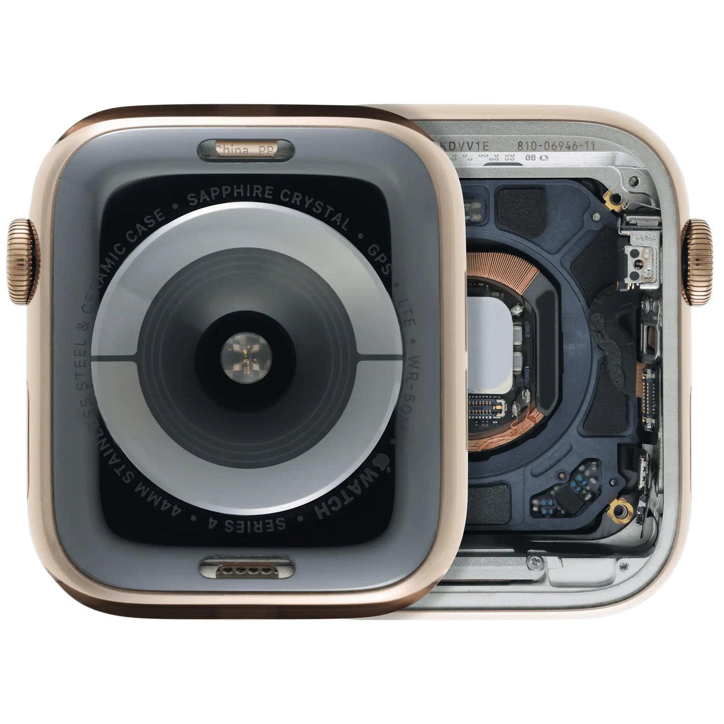 Housing Assembly Compatible For Watch Series 4 (44MM) (Used OEM Pull: Grade A) (Stainless / Gold)