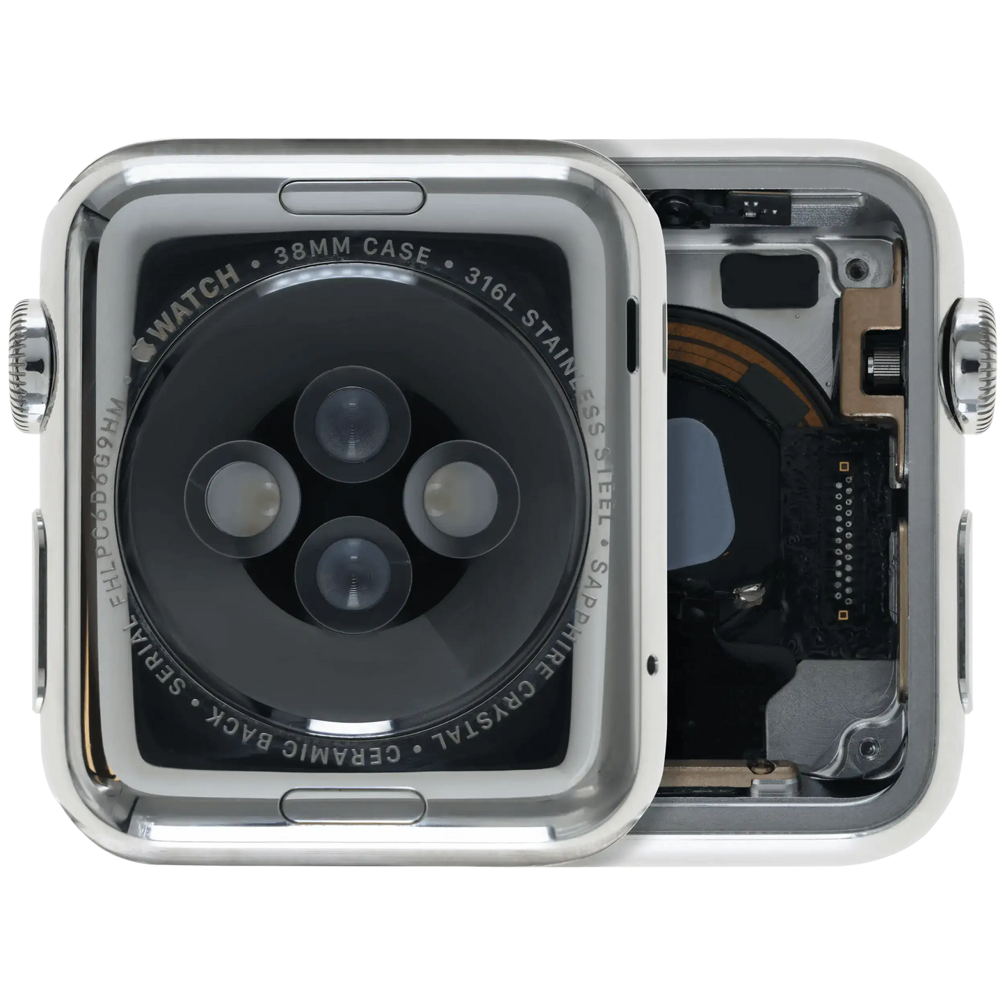Housing Assembly Compatible For Watch Series 1 (38MM) (Used OEM Pull: Grade A) (Stainless / Silver)