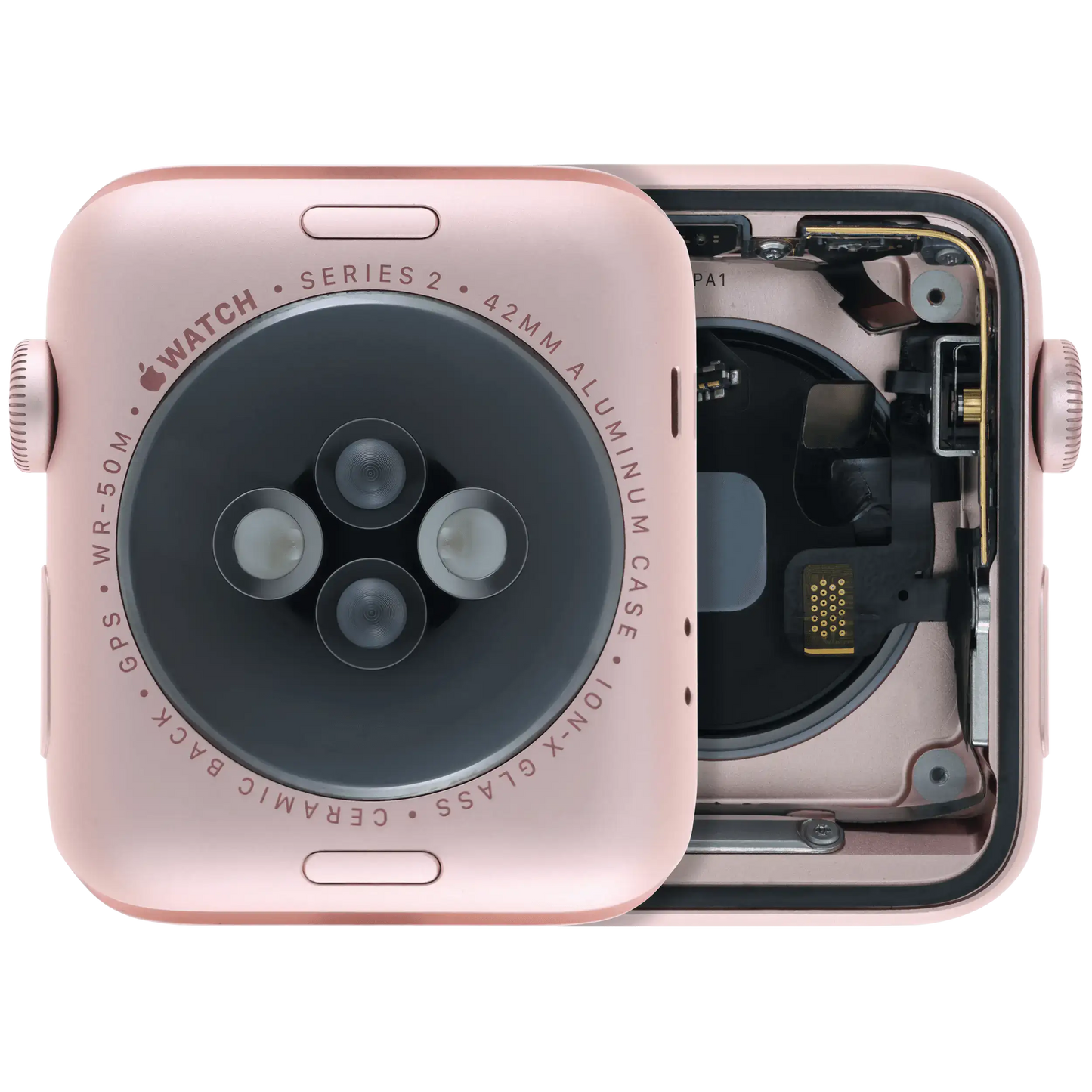 Housing Assembly Compatible For Watch Series 2 (42MM) (Used OEM Pull: Grade A) (Cellular Version) (Aluminum / Rose Gold)