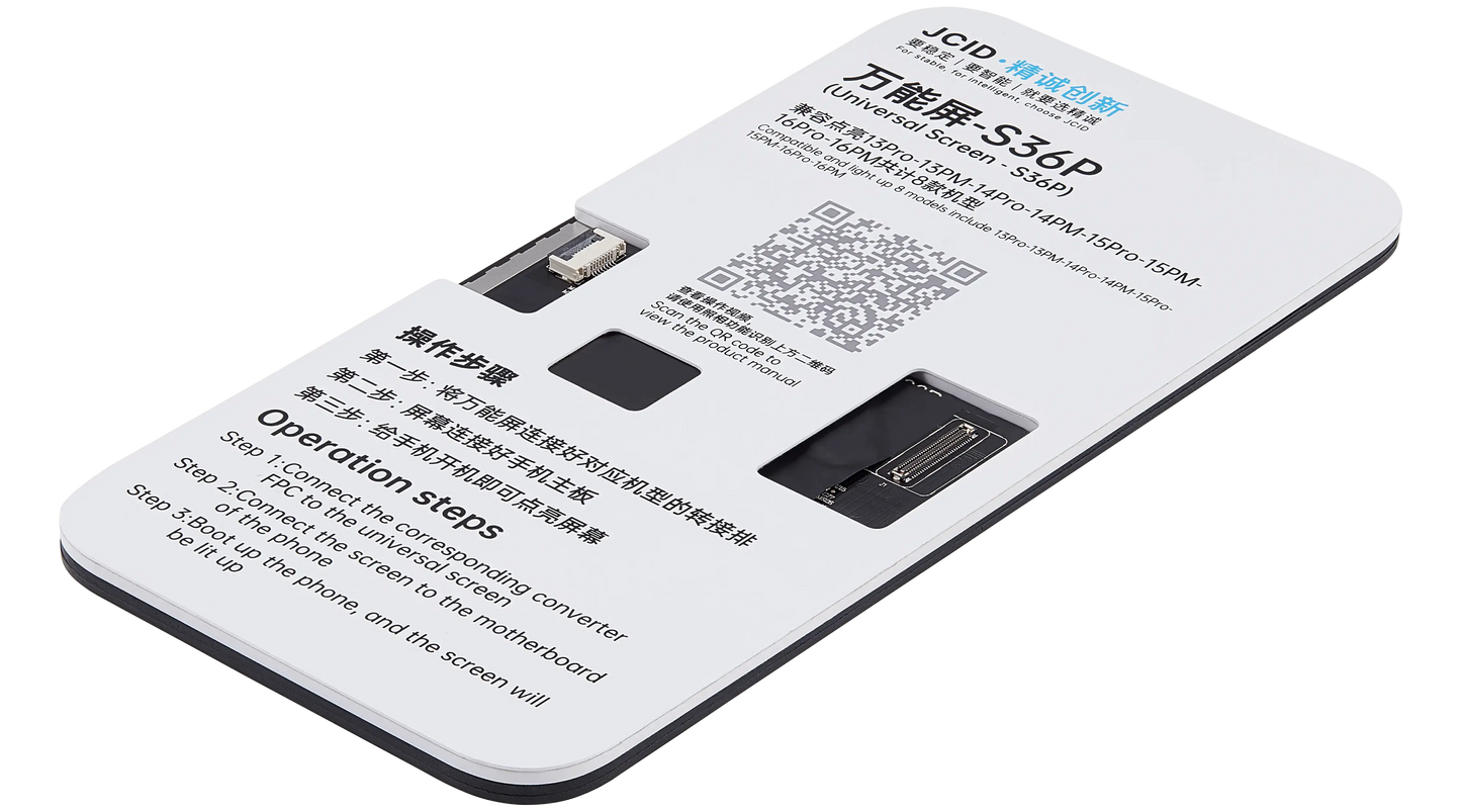 S36P Universal Screen For iPhone 13 Pro / 13 Pro Max / 14 Pro / 14 Pro Max / 15 Pro / 15 Pro Max / 16 Pro / 16 Pro Max Motherboard Detection (JCID)