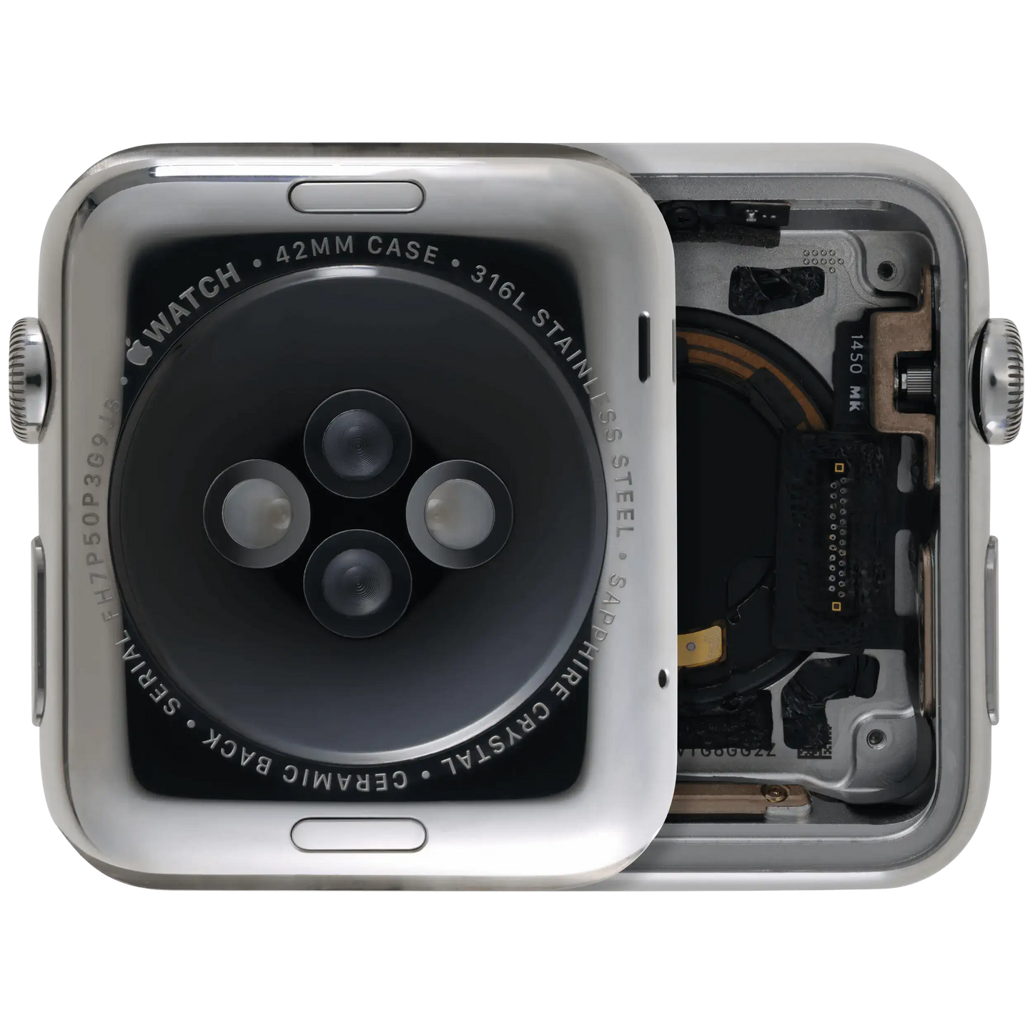Housing Assembly Compatible For Watch Series 1 (42MM) (Used OEM Pull: Grade A) (Stainless / Silver)