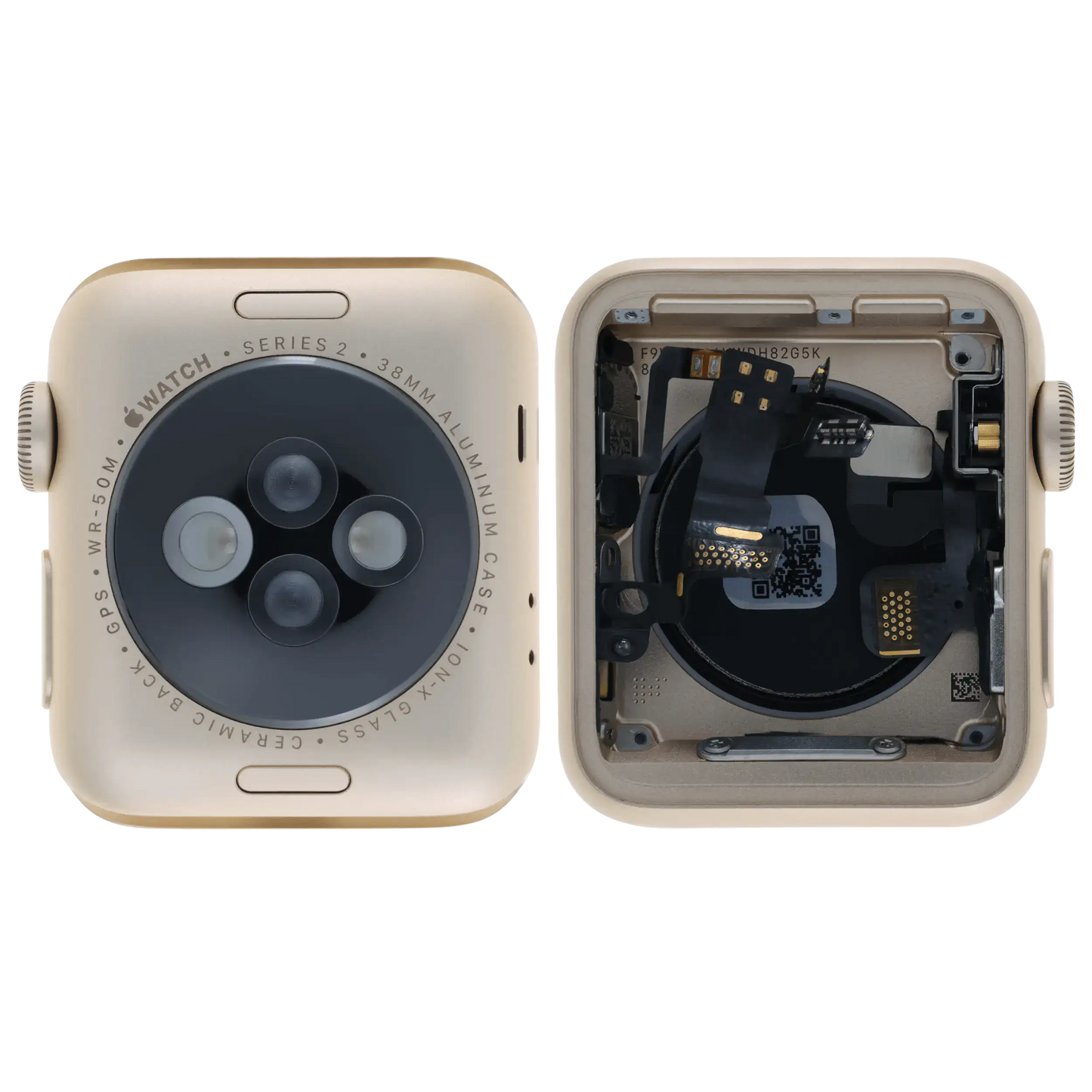 Housing Assembly Compatible For Watch Series 2 (38MM) (Used OEM Pull: Grade A) (Cellular Version) (Aluminum / Gold)