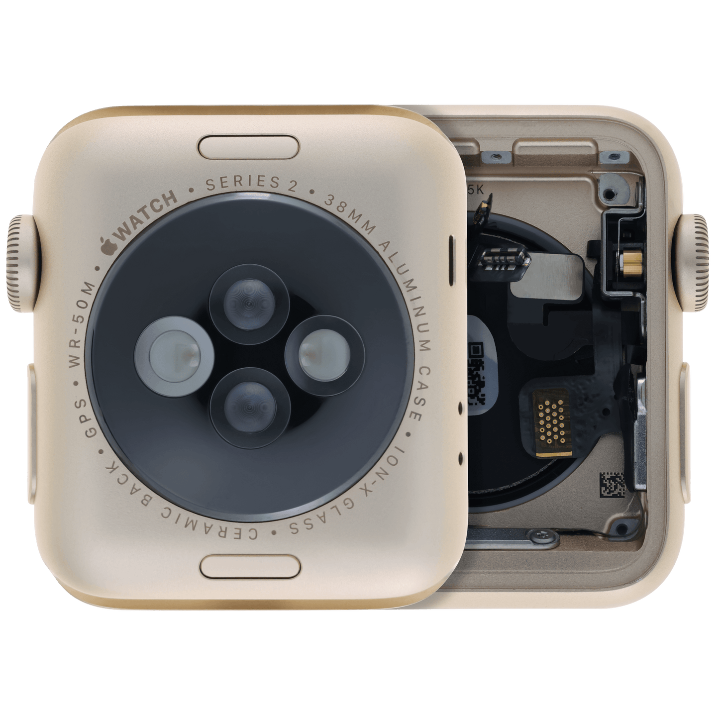 Housing Assembly Compatible For Watch Series 2 (38MM) (Used OEM Pull: Grade A) (Cellular Version) (Aluminum / Gold)