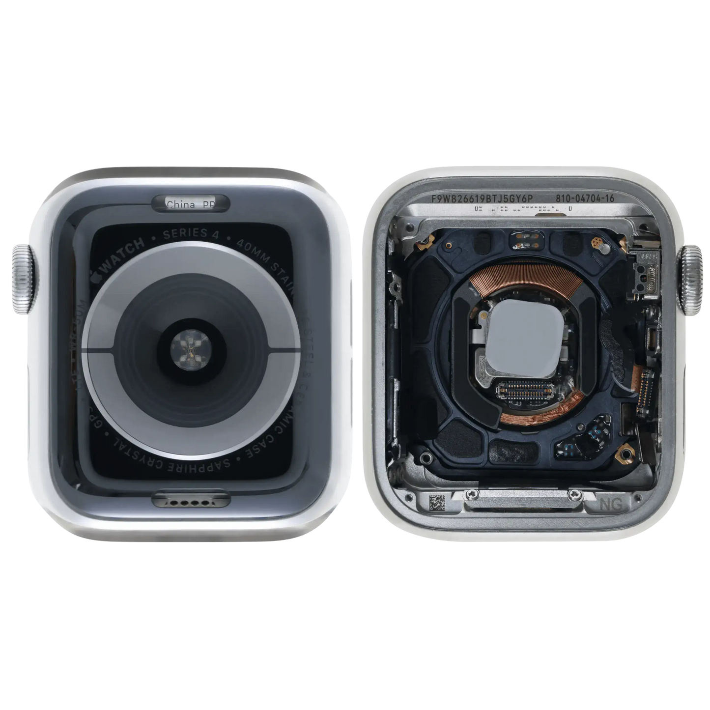 Housing Assembly Compatible For Watch Series 4 (40MM) (Used OEM Pull: Grade A) (Stainless / Silver)