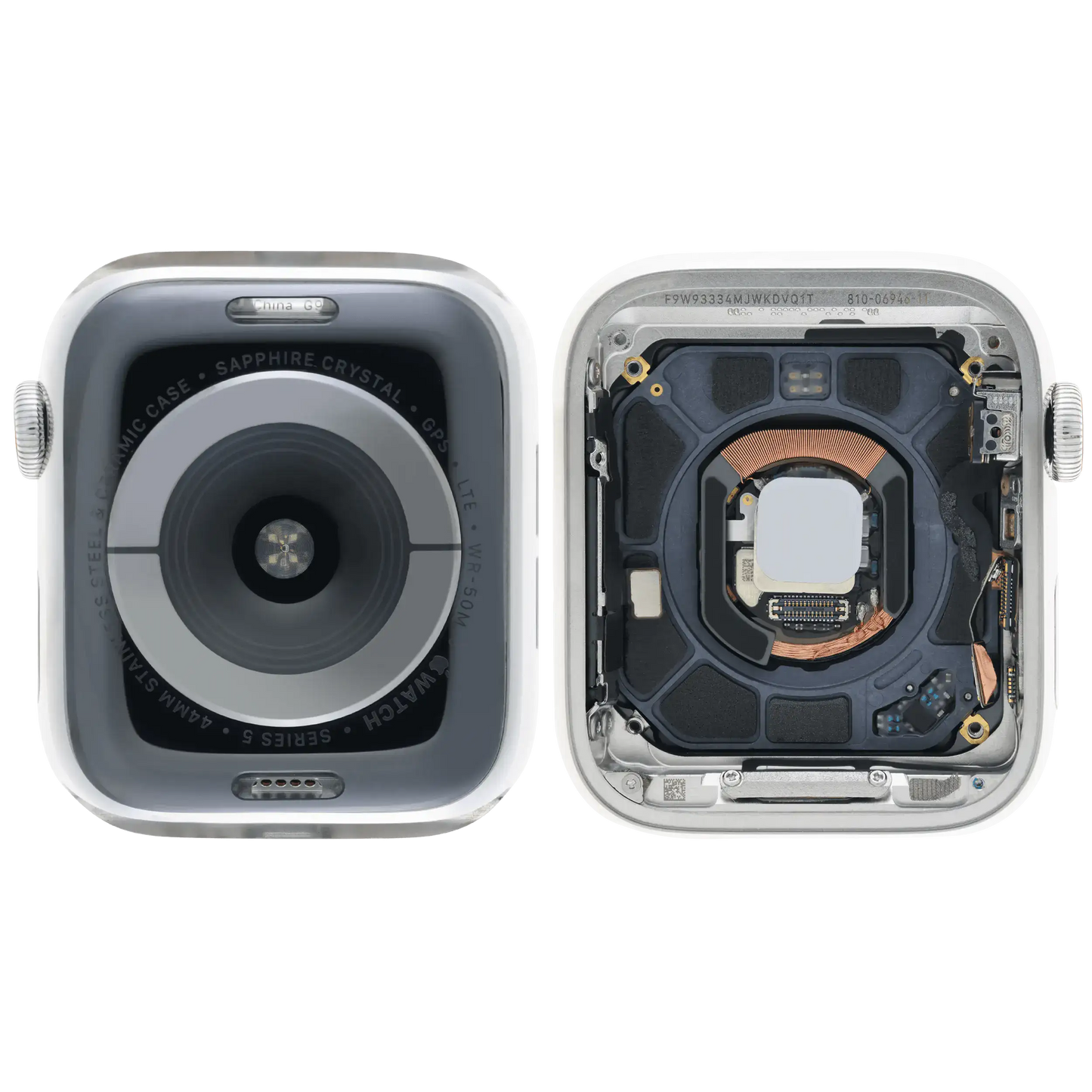 Housing Assembly Compatible For Watch Series 5 (44MM) (Used OEM Pull: Grade A) (Stainless / Silver)