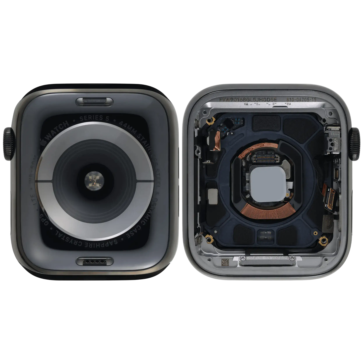 Housing Assembly Compatible For Watch Series 5 (44MM) (Used OEM Pull: Grade A) (Stainless / Space Black)