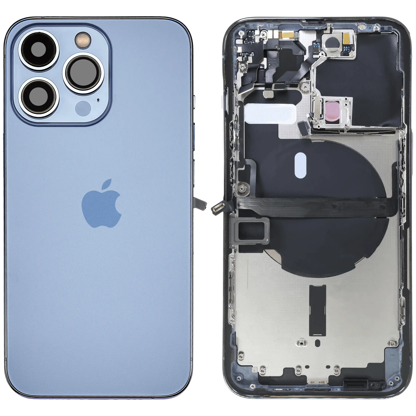 Back Housing W/ Small Parts For iPhone 13 Pro (EU / Global Version) (Used OEM Pull: Grade A) (Sierra Blue)