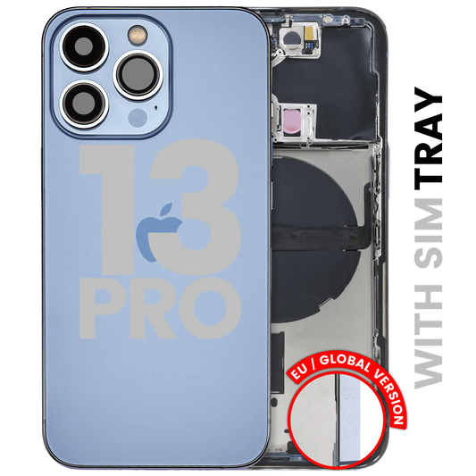 Back Housing W/ Small Parts For iPhone 13 Pro (EU / Global Version) (Used OEM Pull: Grade A) (Sierra Blue)