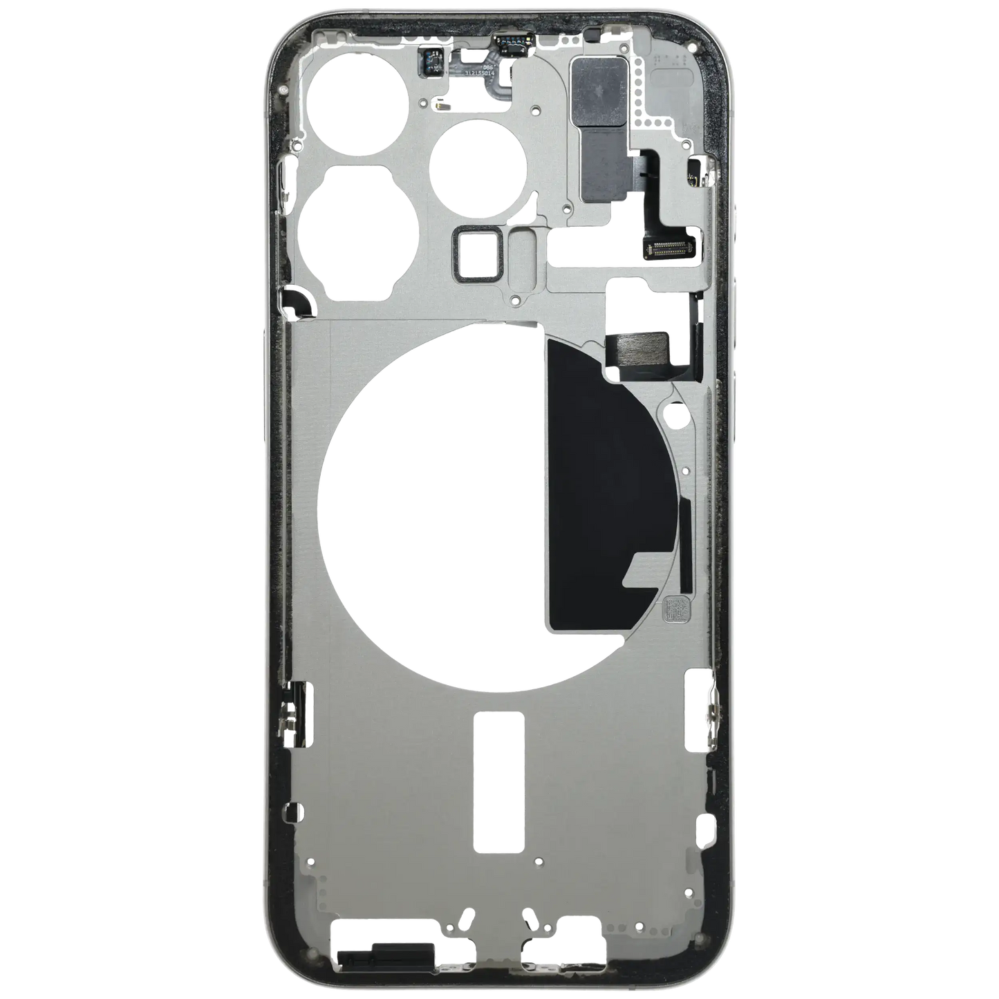Mid-Frame Housing W/ Small Parts For iPhone 15 Pro (EU / Global Version) (Used OEM Pull: Grade C) (White Titanium)