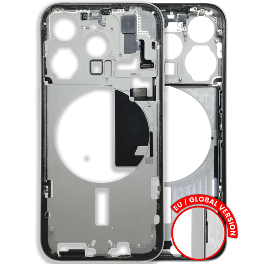Mid-Frame Housing W/ Small Parts For iPhone 15 Pro (EU / Global Version) (Used OEM Pull: Grade C) (White Titanium)