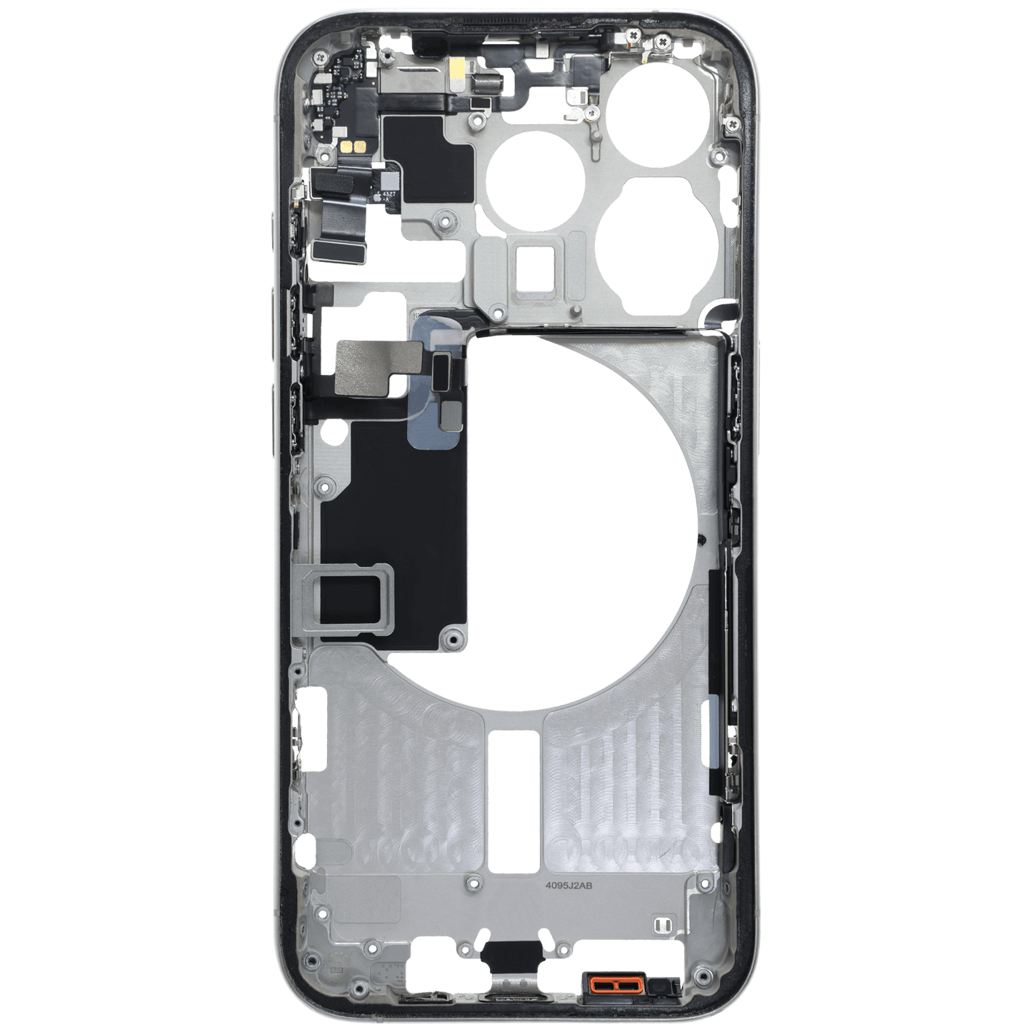 Mid-Frame Housing W/ Small Parts For iPhone 15 Pro (EU / Global Version) (Used OEM Pull: Grade C) (White Titanium)