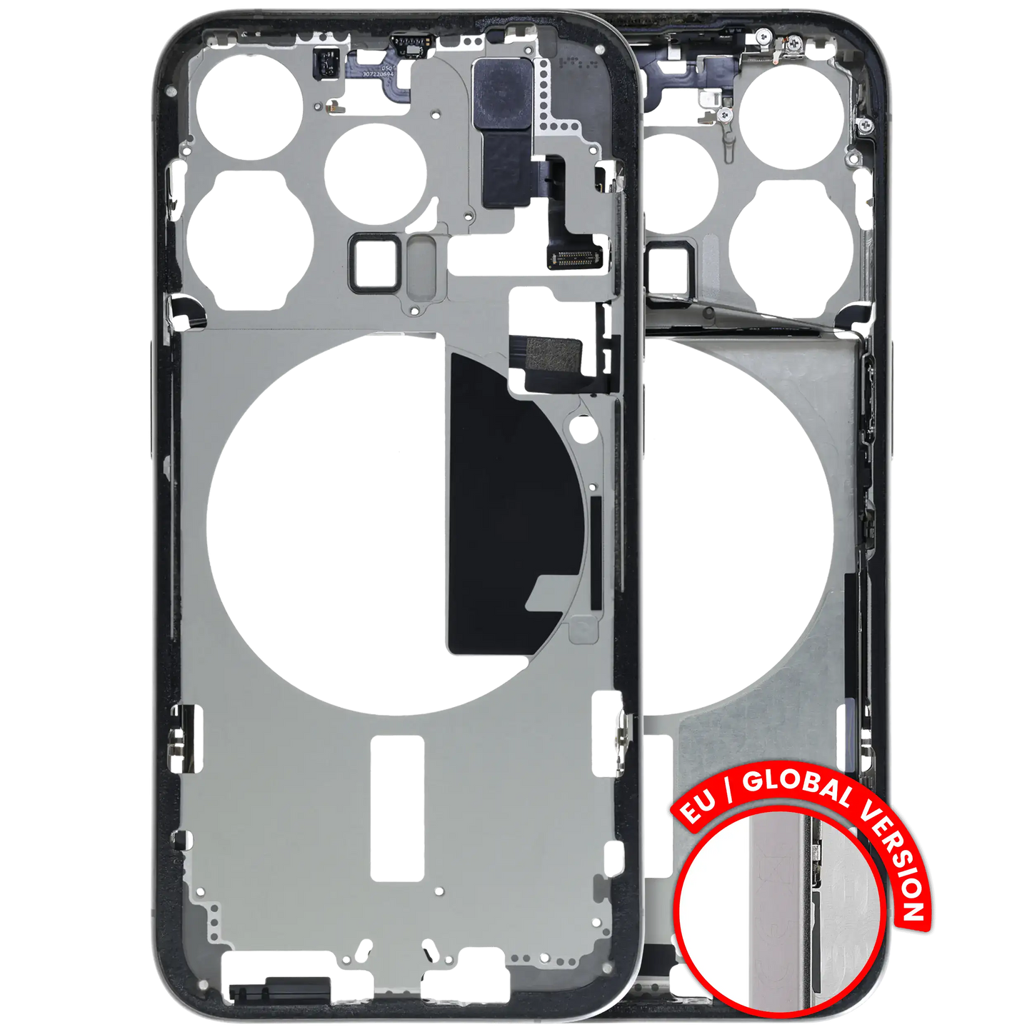 Mid-Frame Housing W/ Small Parts For iPhone 15 Pro (EU / Global Version) (Used OEM Pull: Grade C) (Natural Titanium)