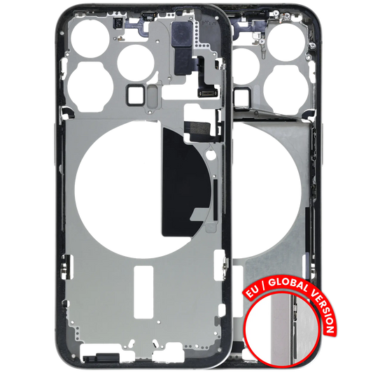 Mid-Frame Housing W/ Small Parts For iPhone 15 Pro (EU / Global Version) (Used OEM Pull: Grade C) (Natural Titanium)