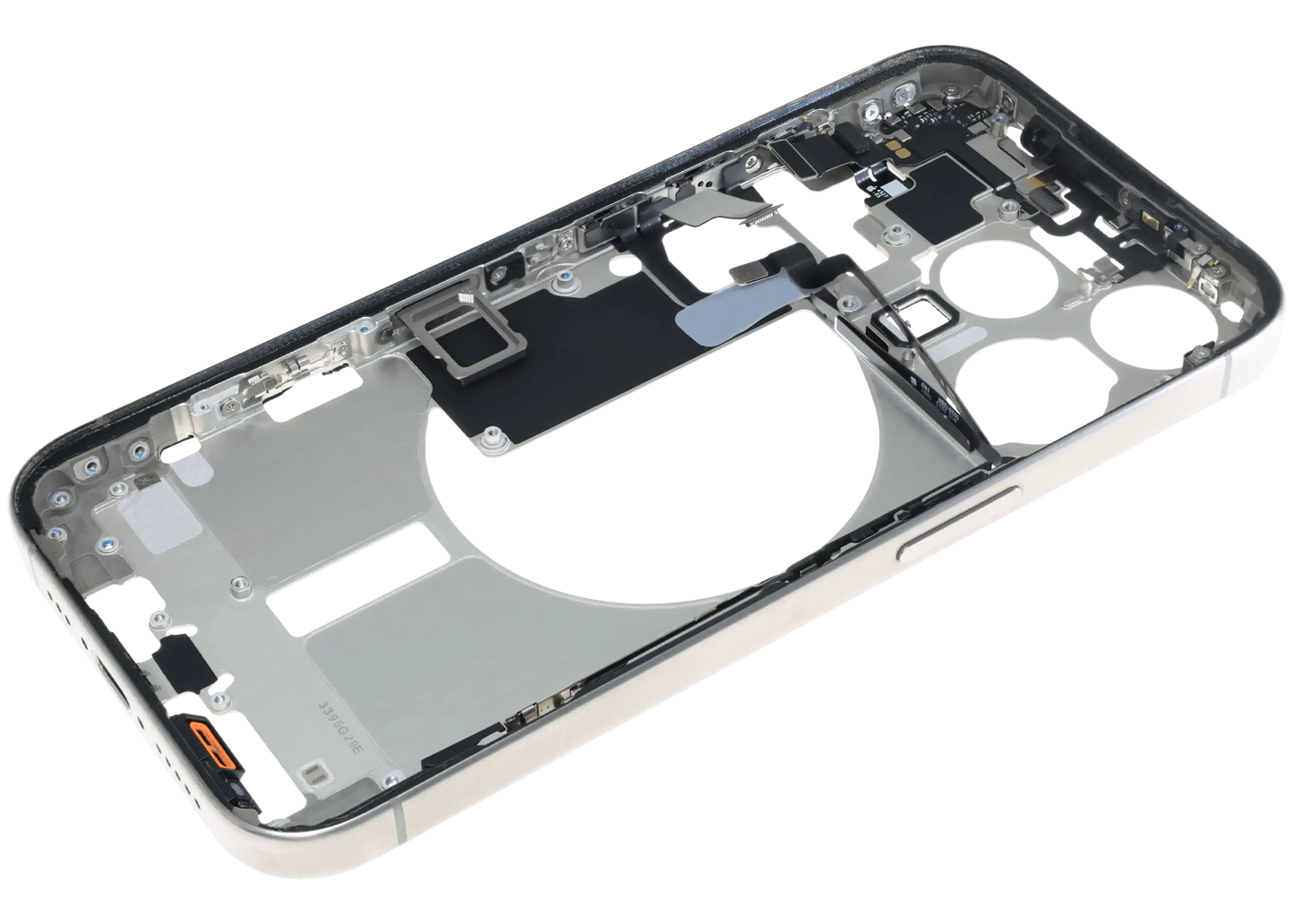 Mid-Frame Housing W/ Small Parts For iPhone 15 Pro (EU / Global Version) (Used OEM Pull: Grade C) (Natural Titanium)