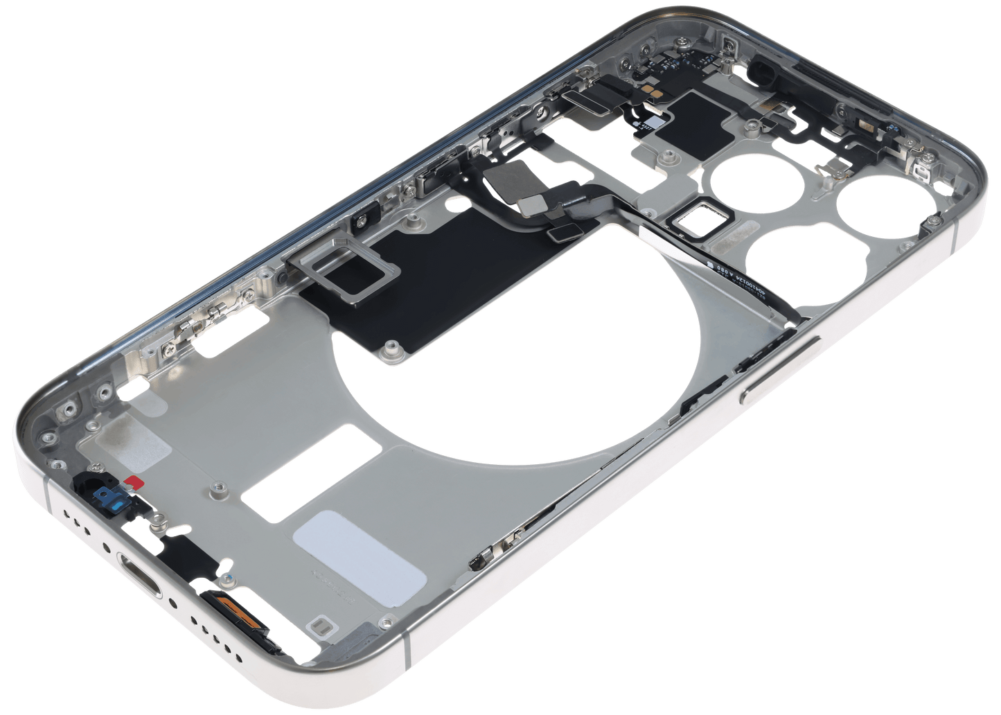 Mid-Frame Housing W/ Small Parts For iPhone 15 Pro (EU / Global Version) (Used OEM Pull: Grade B) (White Titanium)