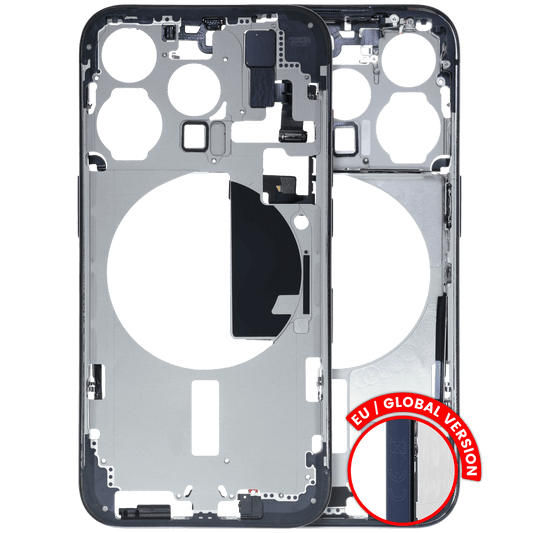 Mid-Frame Housing W/ Small Parts For iPhone 15 Pro (EU / Global Version) (Used OEM Pull: Grade B) (Blue Titanium)