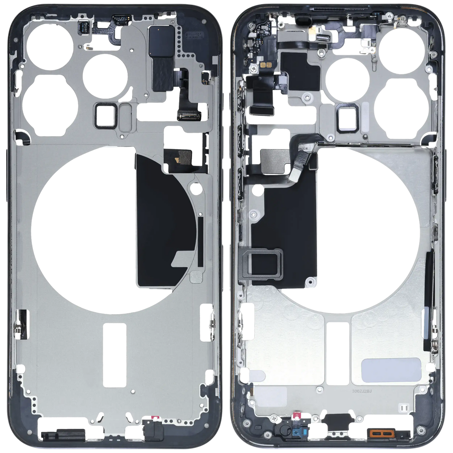 Mid-Frame Housing W/ Small Parts For iPhone 15 Pro (EU / Global Version) (Used OEM Pull: Grade B) (Blue Titanium)
