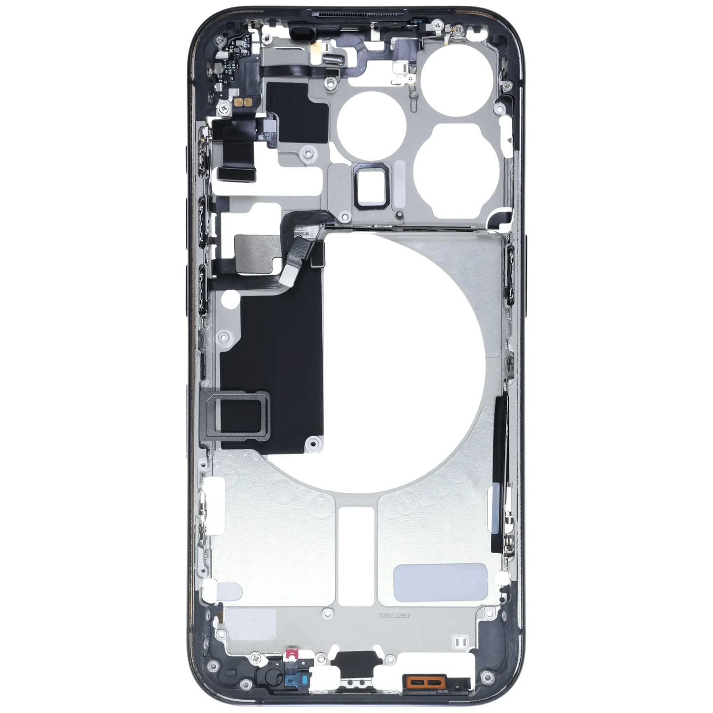 Mid-Frame Housing W/ Small Parts For iPhone 15 Pro (EU / Global Version) (Used OEM Pull: Grade B) (Blue Titanium)