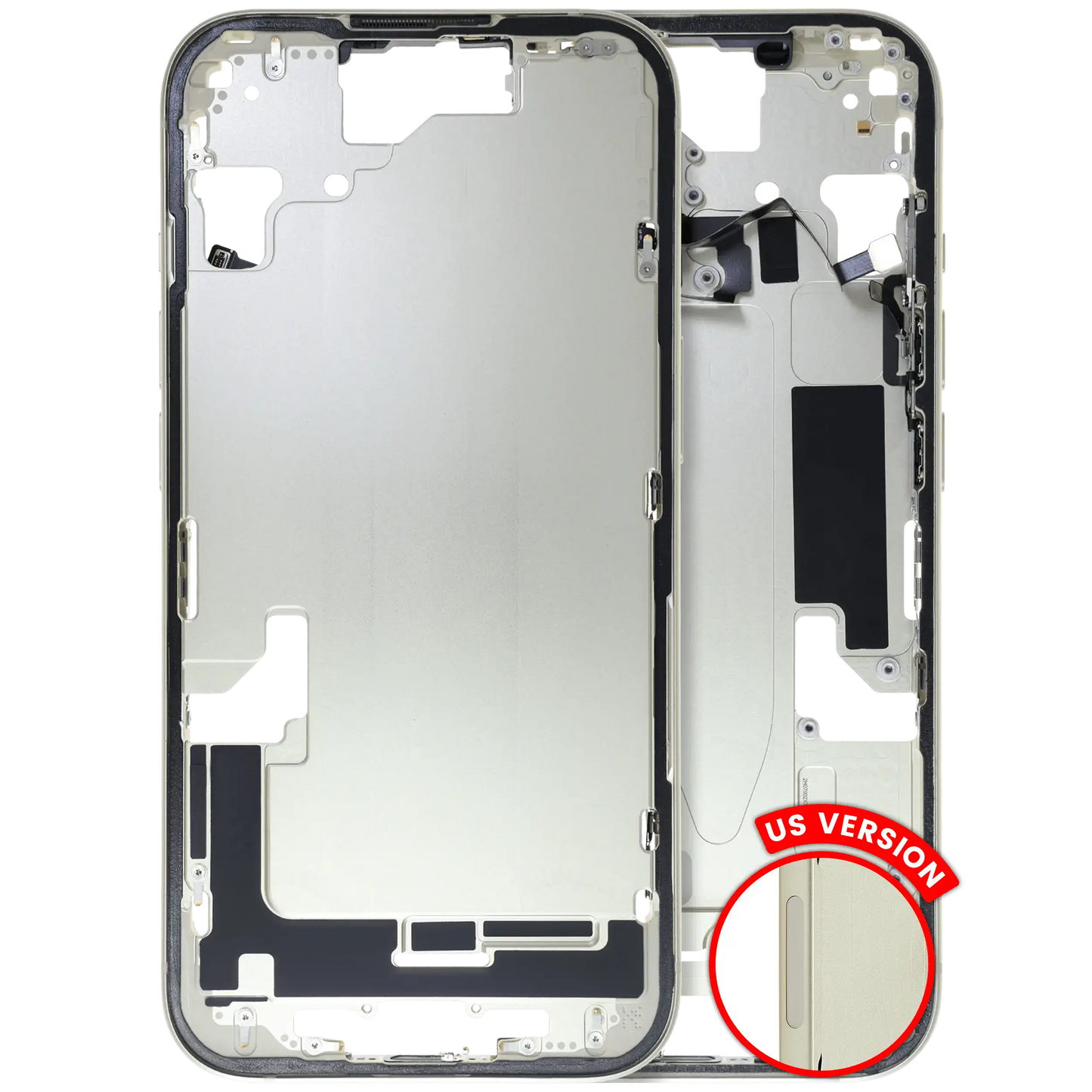 Mid-Frame Housing W/ Small Parts For iPhone 15 (US Version) (Used OEM Pull: Grade B) (Yellow)