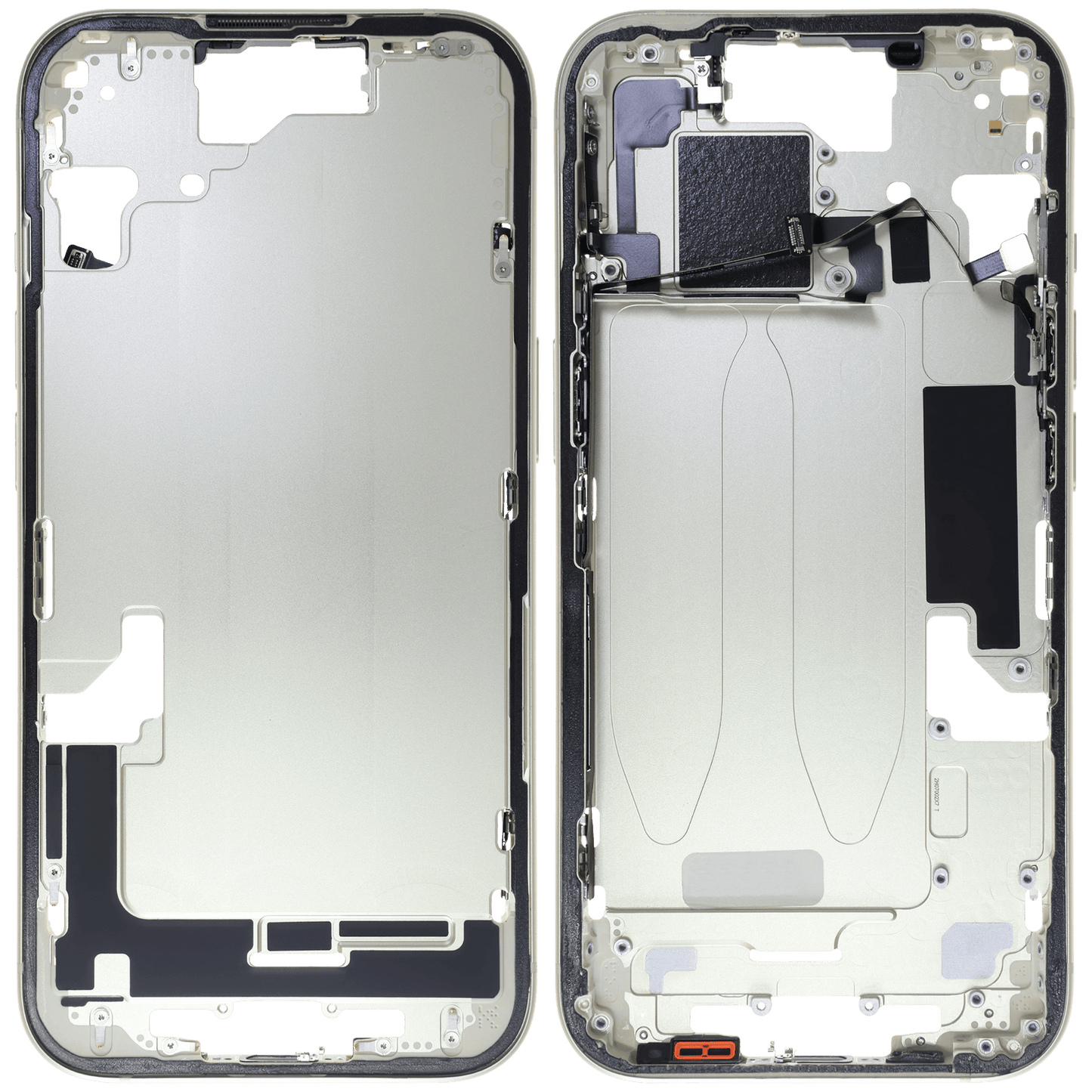 Mid-Frame Housing W/ Small Parts For iPhone 15 (US Version) (Used OEM Pull: Grade B) (Yellow)