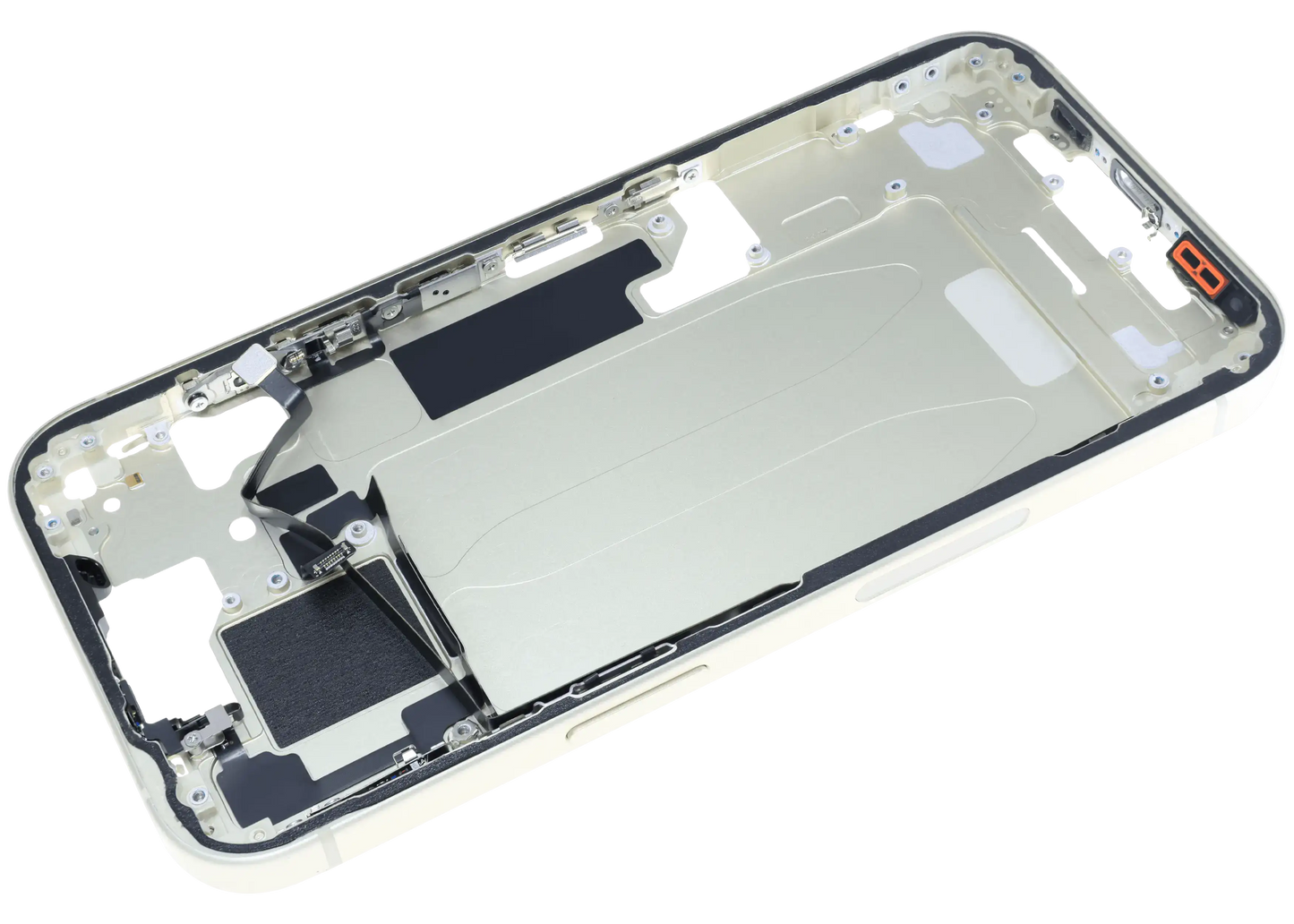 Mid-Frame Housing W/ Small Parts For iPhone 15 (US Version) (Used OEM Pull: Grade B) (Yellow)