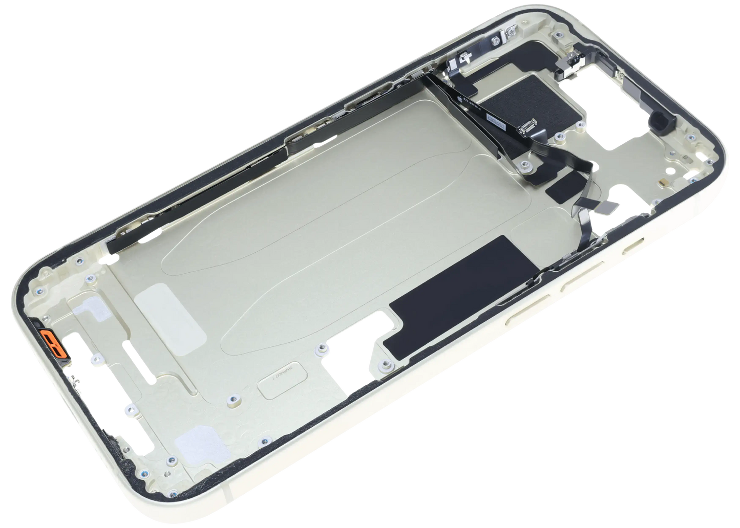 Mid-Frame Housing W/ Small Parts For iPhone 15 (US Version) (Used OEM Pull: Grade B) (Yellow)