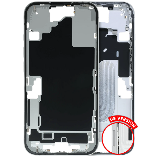 Mid-Frame Housing W/ Small Parts For iPhone 16 (US Version) (Used OEM Pull: Grade B) (White)
