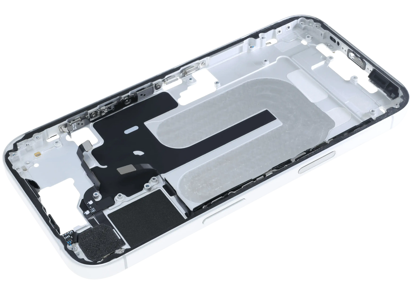Mid-Frame Housing W/ Small Parts For iPhone 16 (US Version) (Used OEM Pull: Grade B) (White)